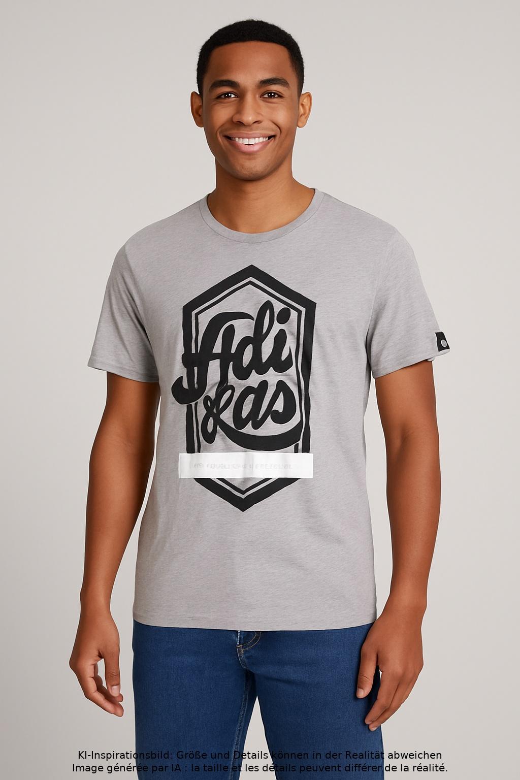 

adidas Herren T-Shirt, grau, Gr. 46