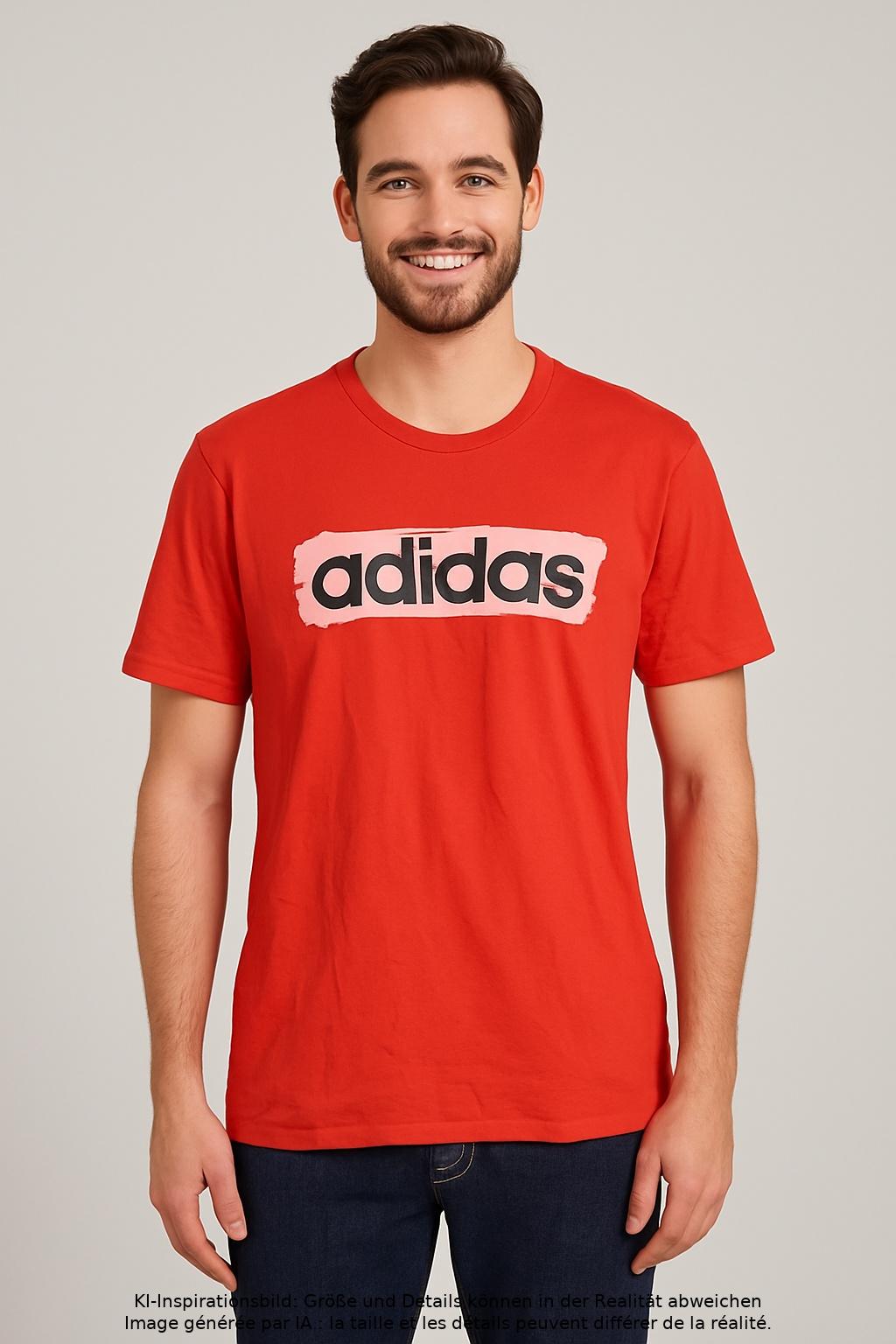 

adidas Herren T-Shirt, rot, Gr. 52