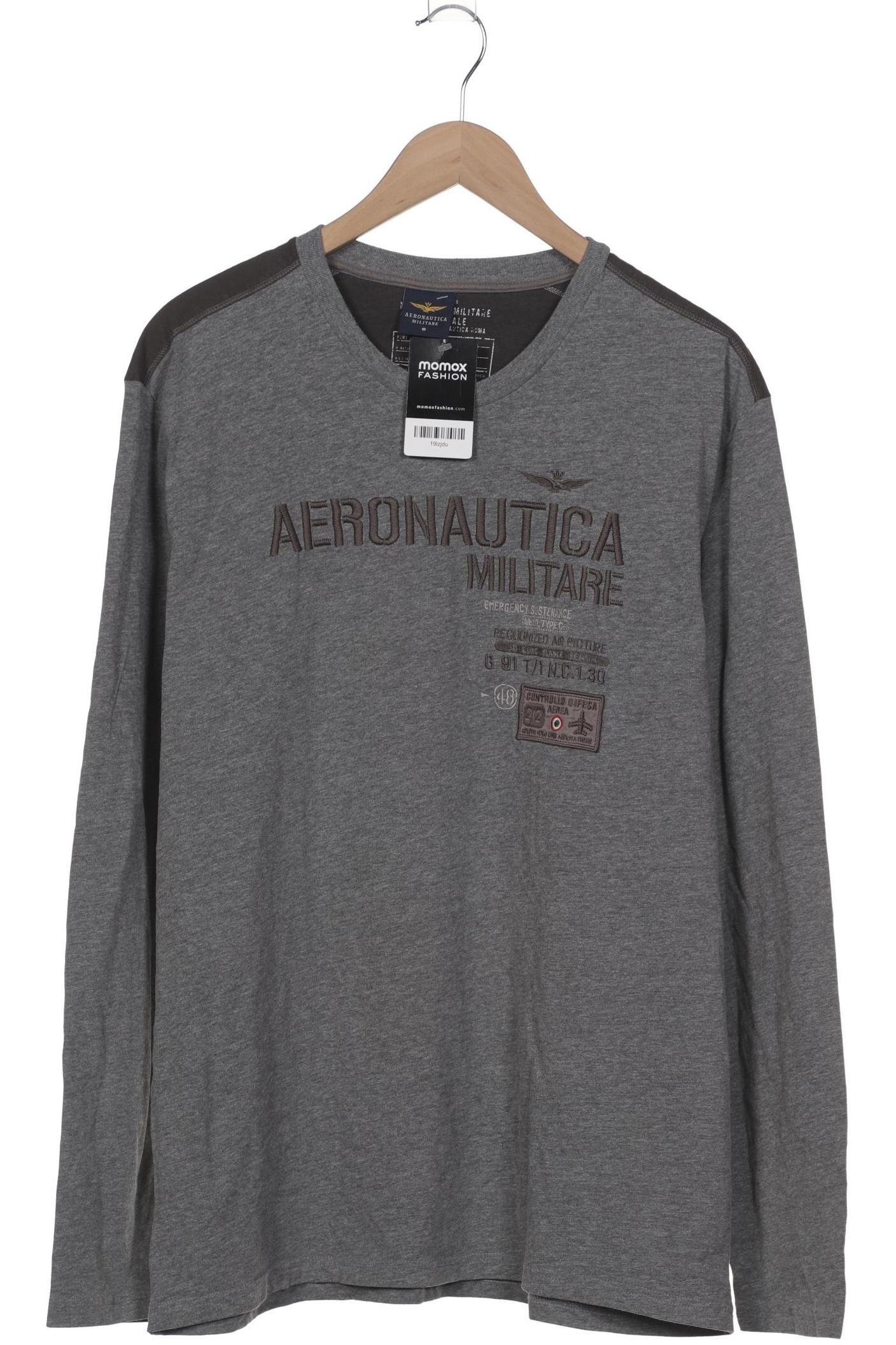 

Aeronautica Militare Herren Langarmshirt, grau, Gr. 58