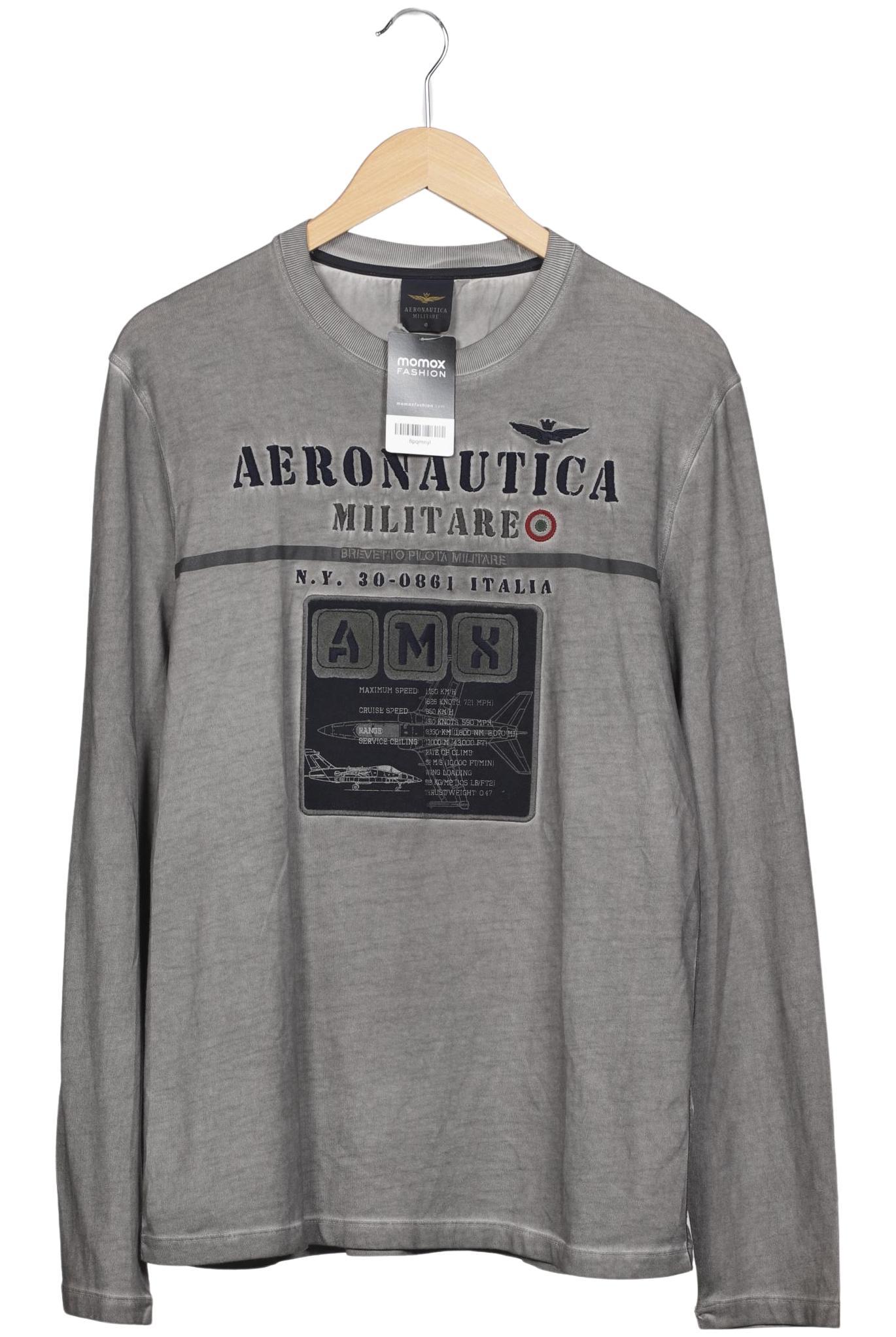 

Aeronautica Militare Herren Langarmshirt, grau, Gr. 54