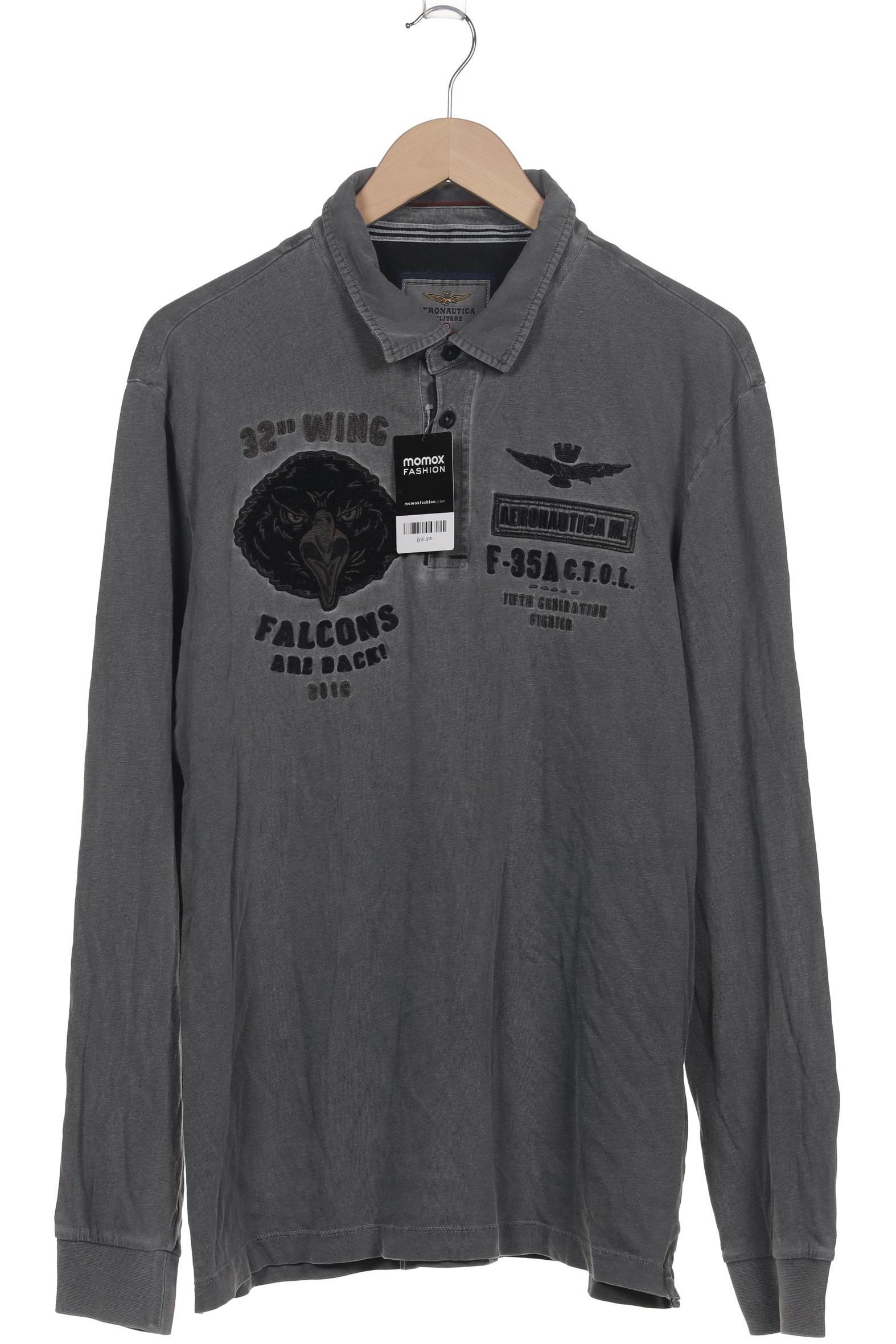 

Aeronautica Militare Herren Langarmshirt, grau, Gr. 56