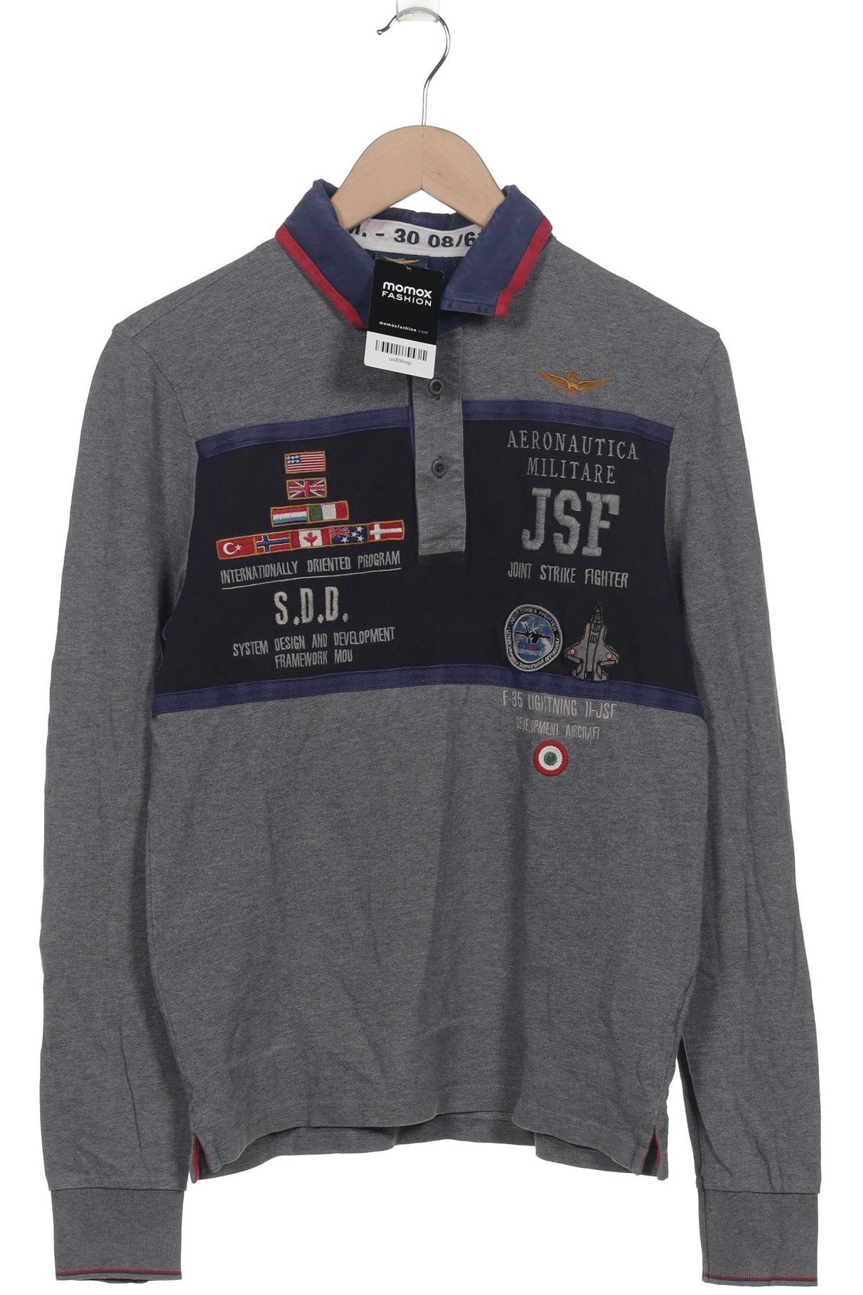 

Aeronautica Militare Herren Langarmshirt, grau, Gr. 48