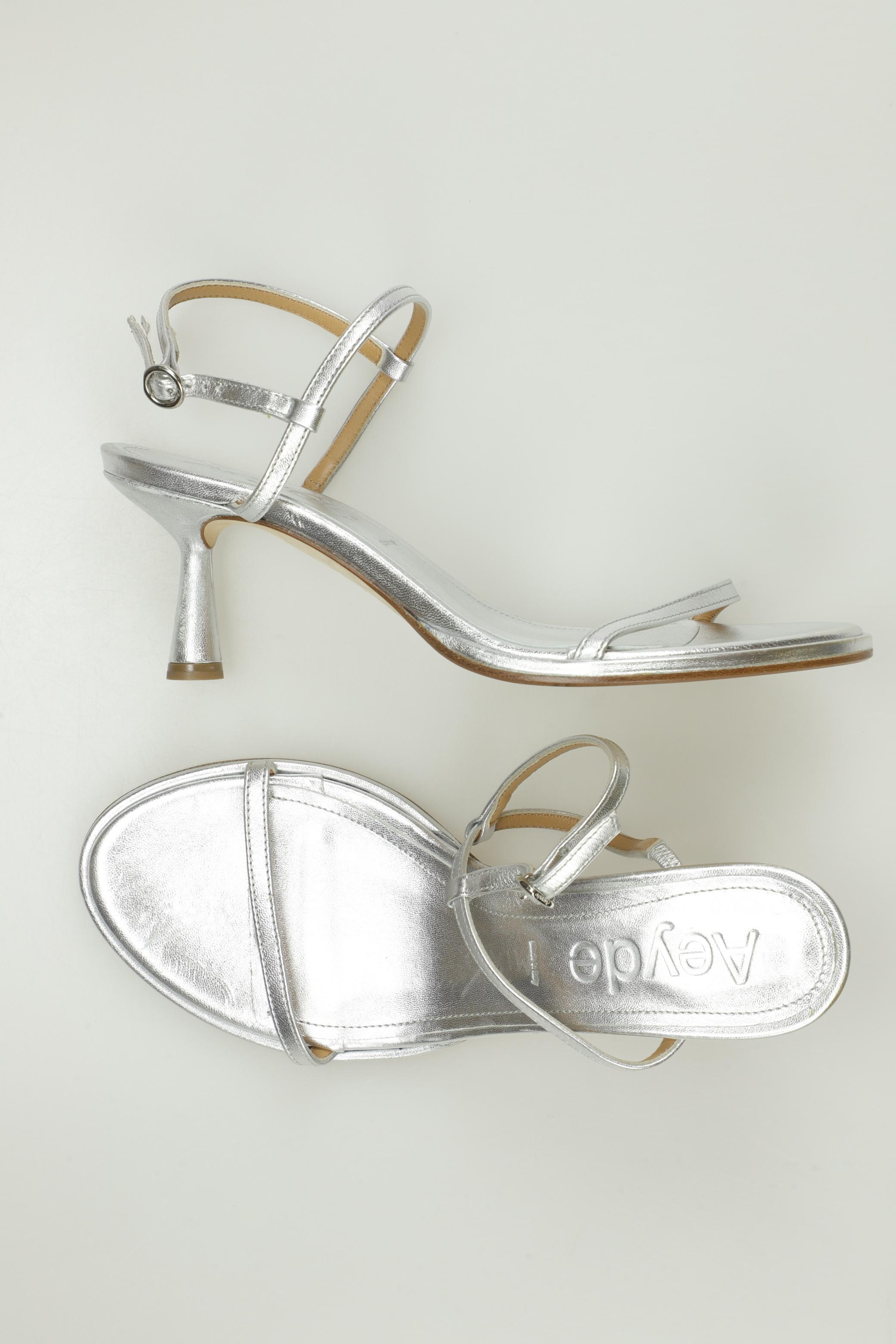 

aeyde Damen Sandale, silber, Gr. 37