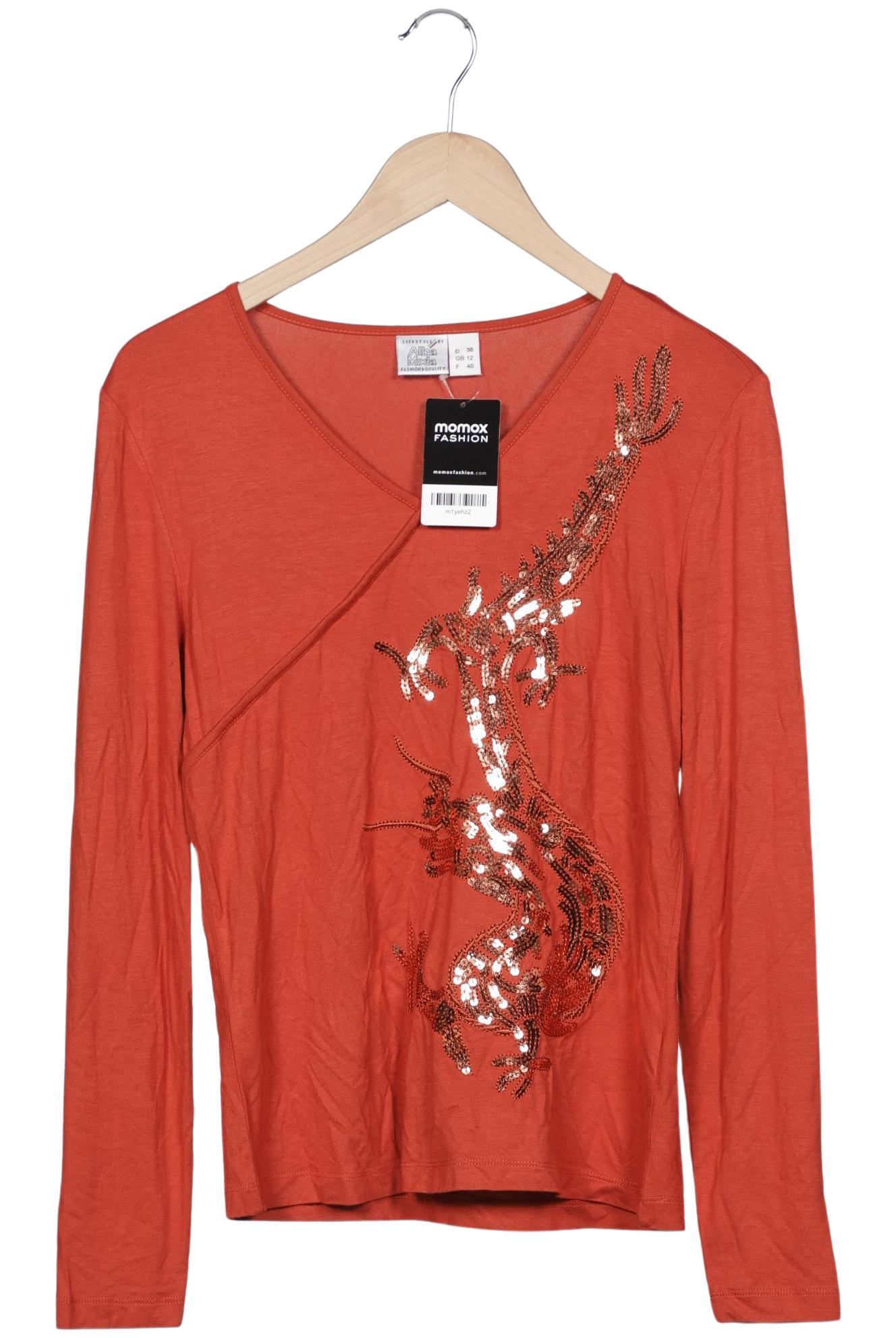 

Alba Moda Damen Langarmshirt, orange, Gr. 38