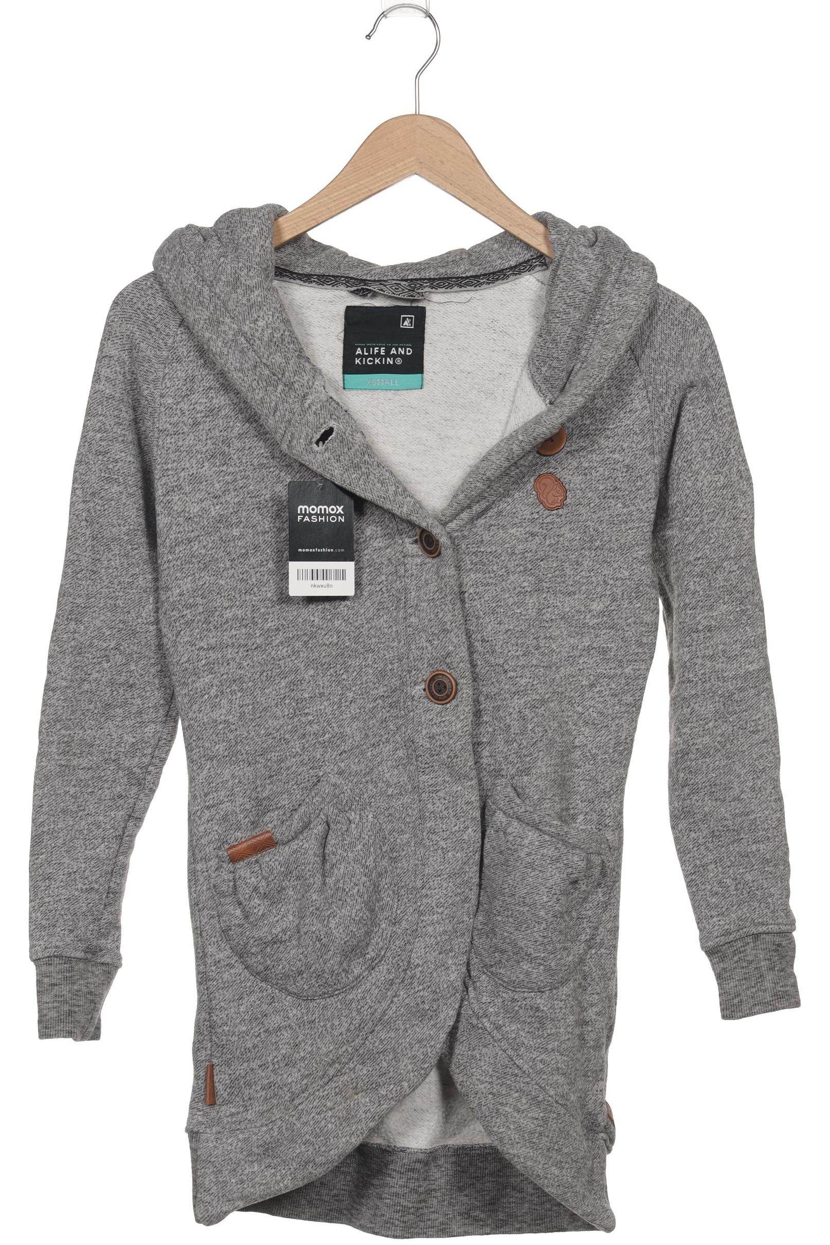

Alife & Kickin Damen Kapuzenpullover, grau, Gr. 34
