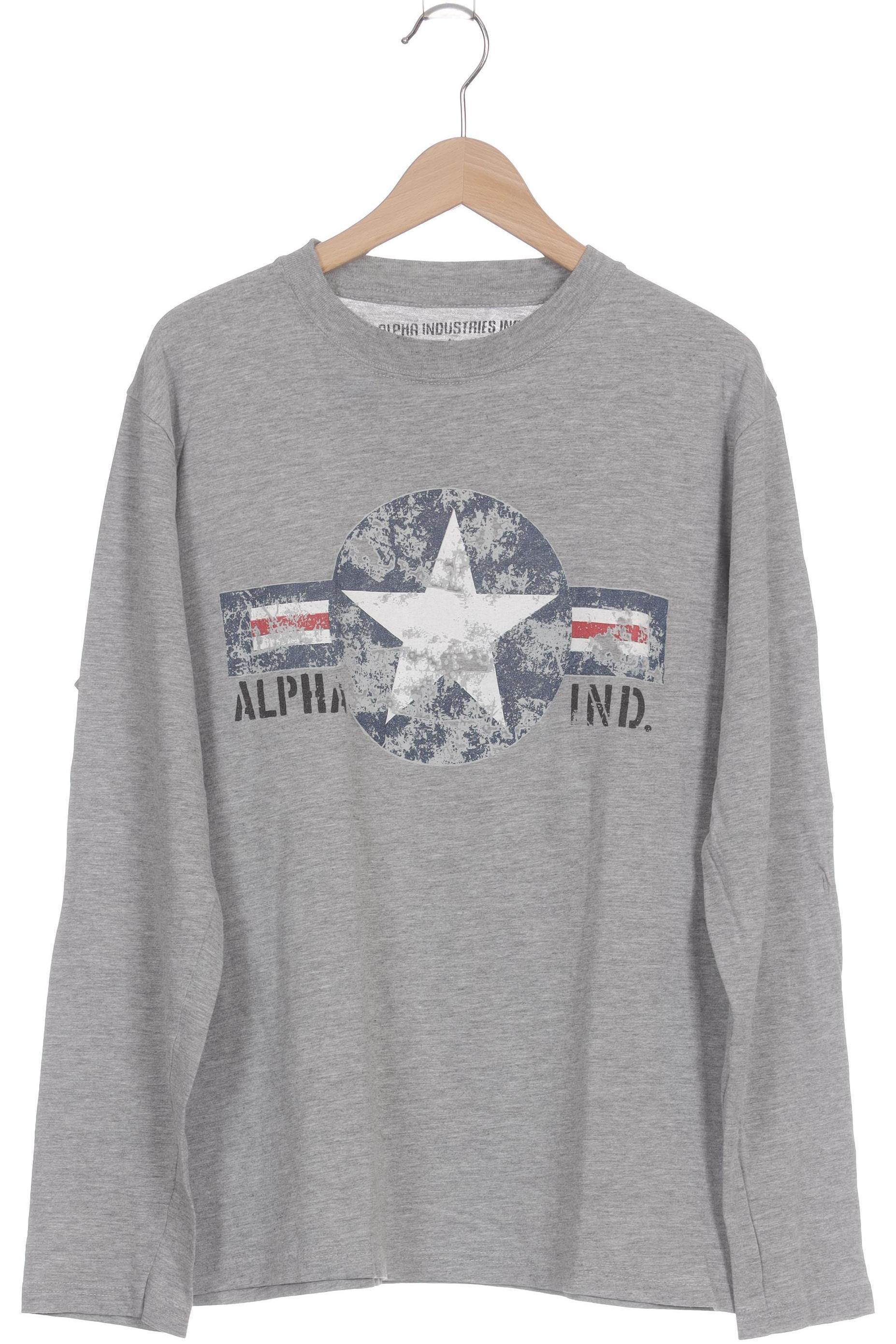 Thumbnail - Alpha industries Herren Langarmshirt, grau, Gr.