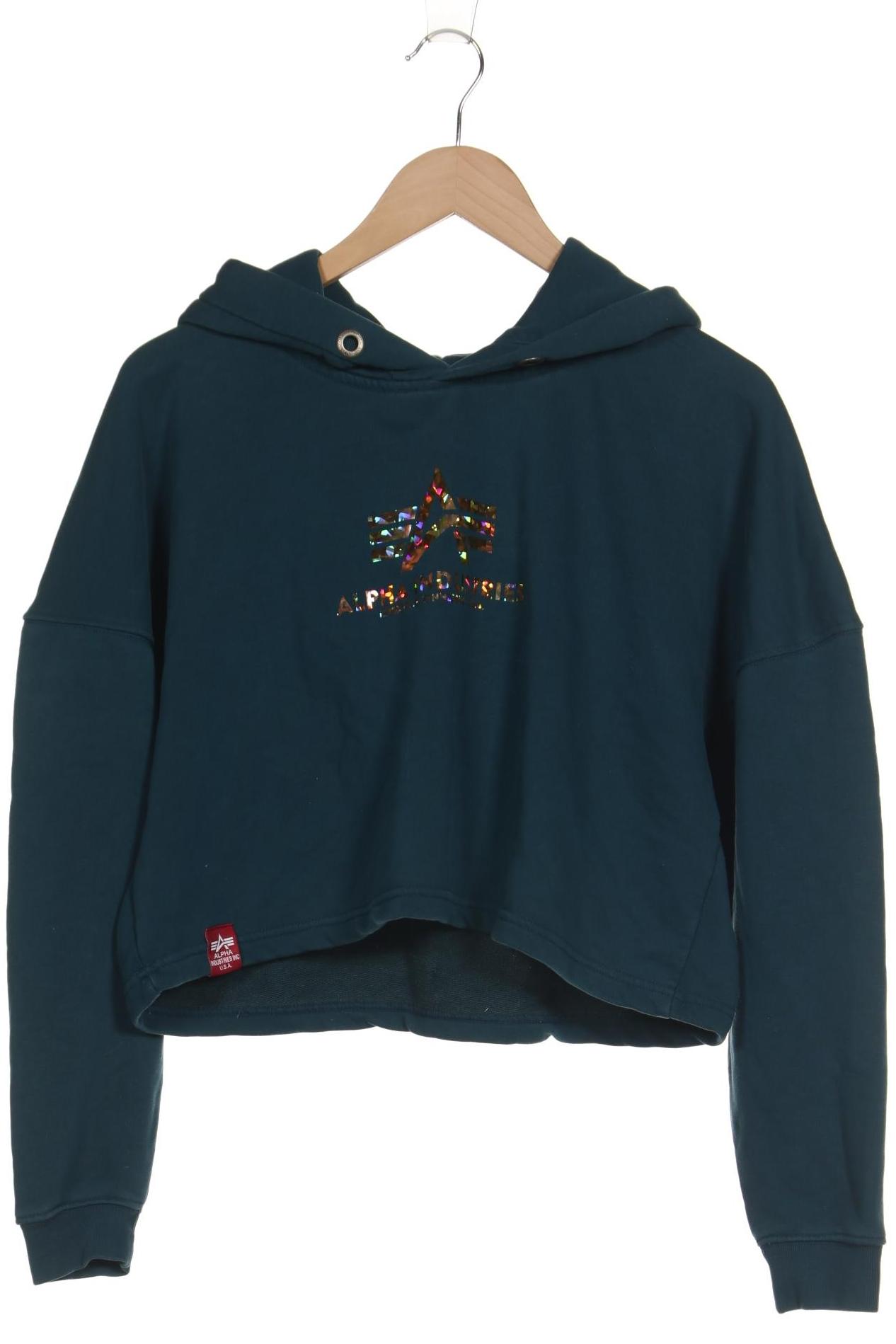 

Alpha industries Damen Kapuzenpullover, türkis, Gr. 38