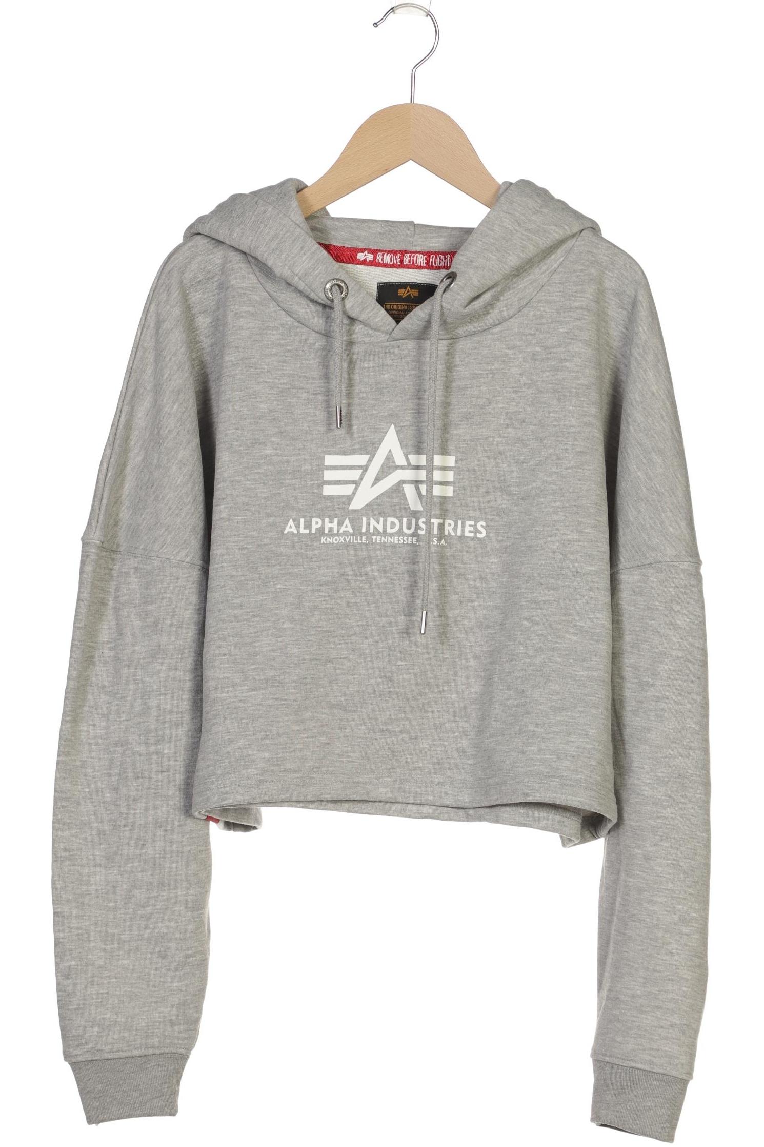 

Alpha industries Damen Kapuzenpullover, grau, Gr. 38