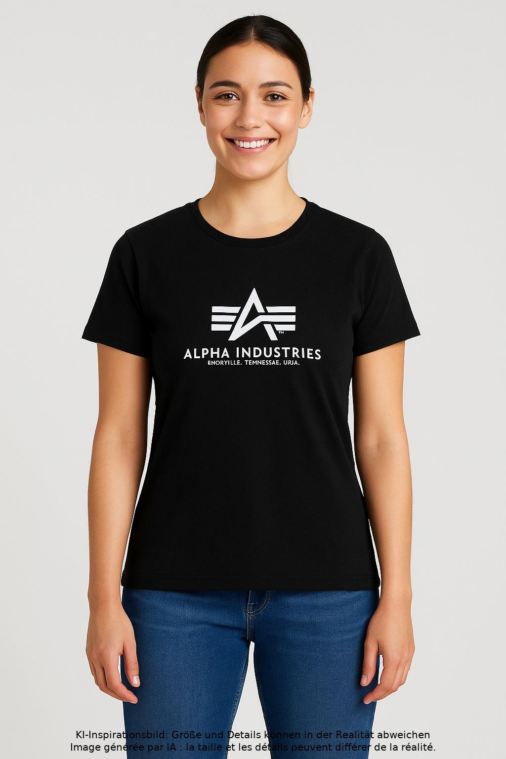

Alpha industries Damen T-Shirt, schwarz, Gr. 36