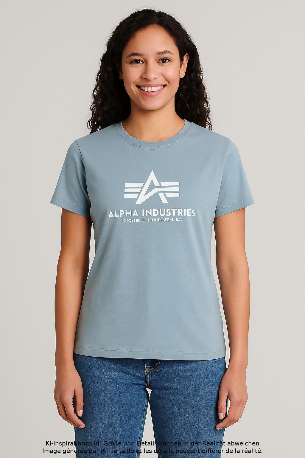 

Alpha industries Damen T-Shirt, hellblau, Gr. 38