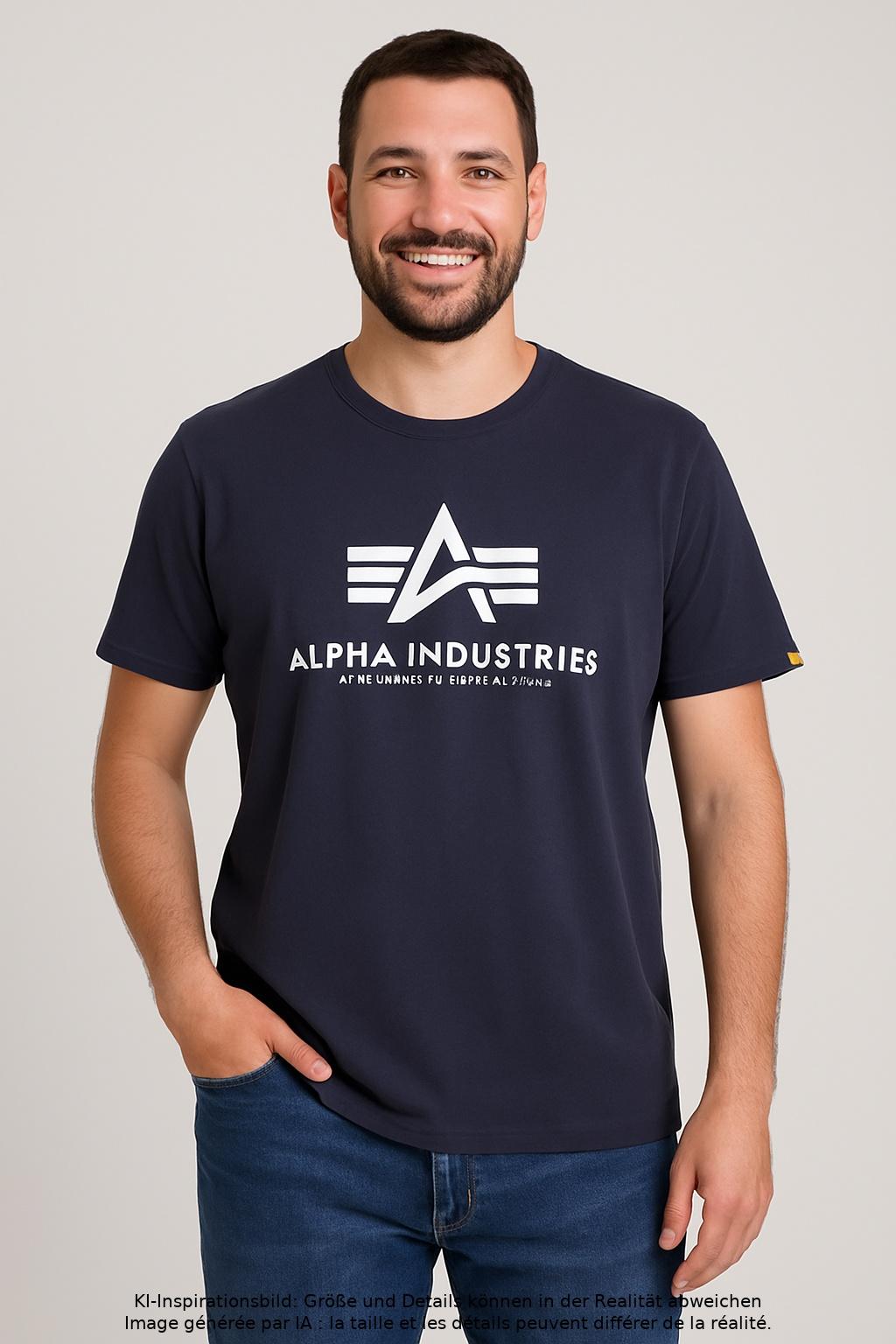 

Alpha industries Herren T-Shirt, marineblau, Gr. 54