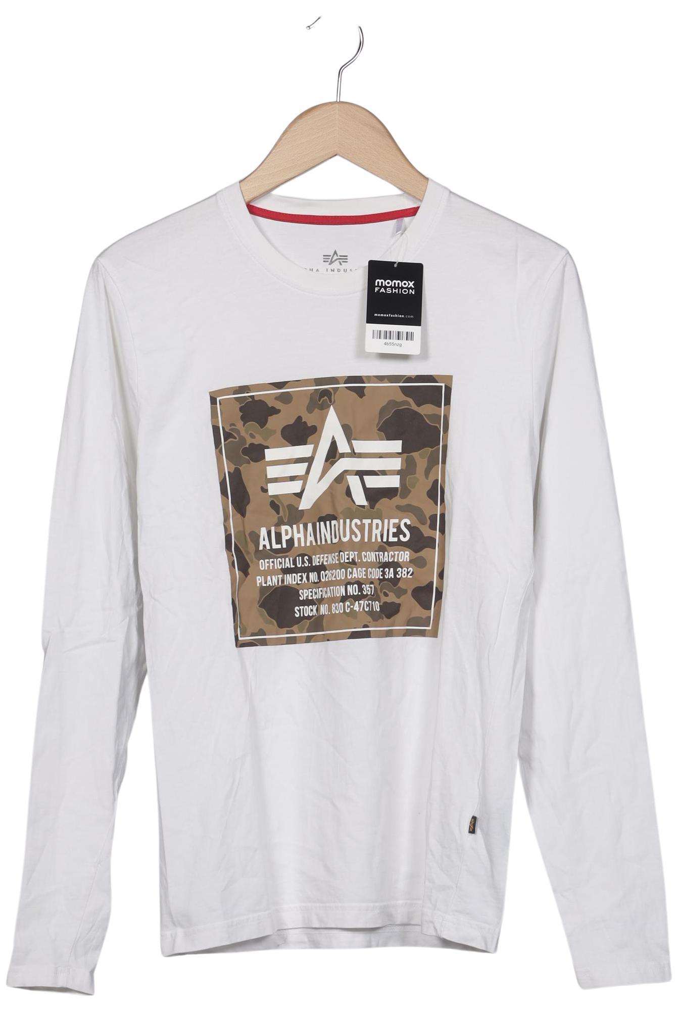 

Alpha industries Herren Langarmshirt, weiß, Gr. 48