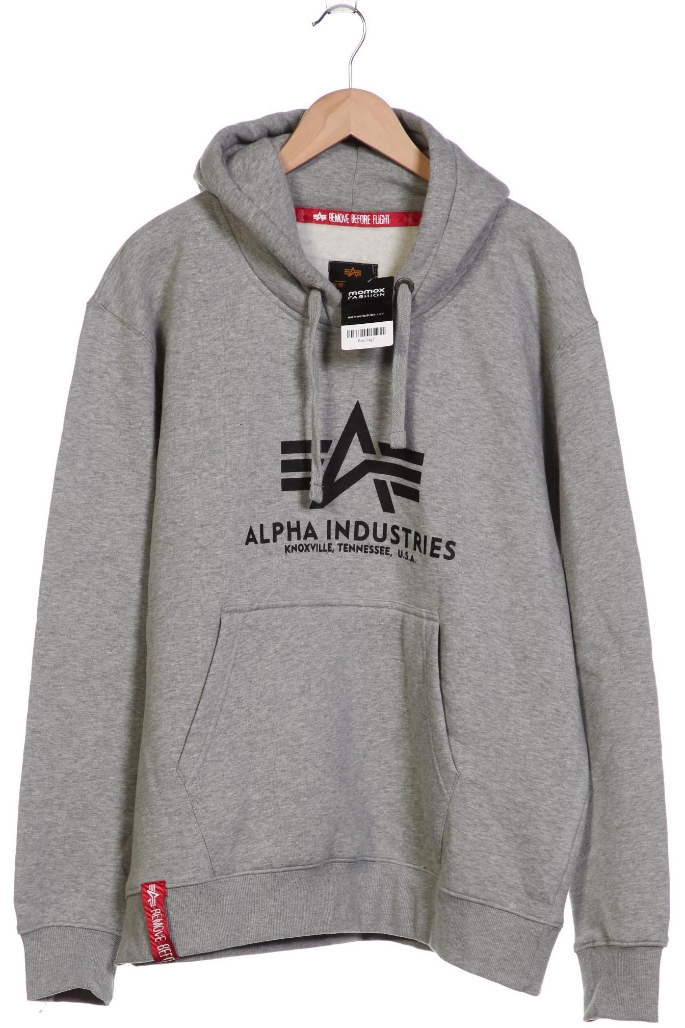 

Alpha industries Herren Kapuzenpullover, grau, Gr. 56