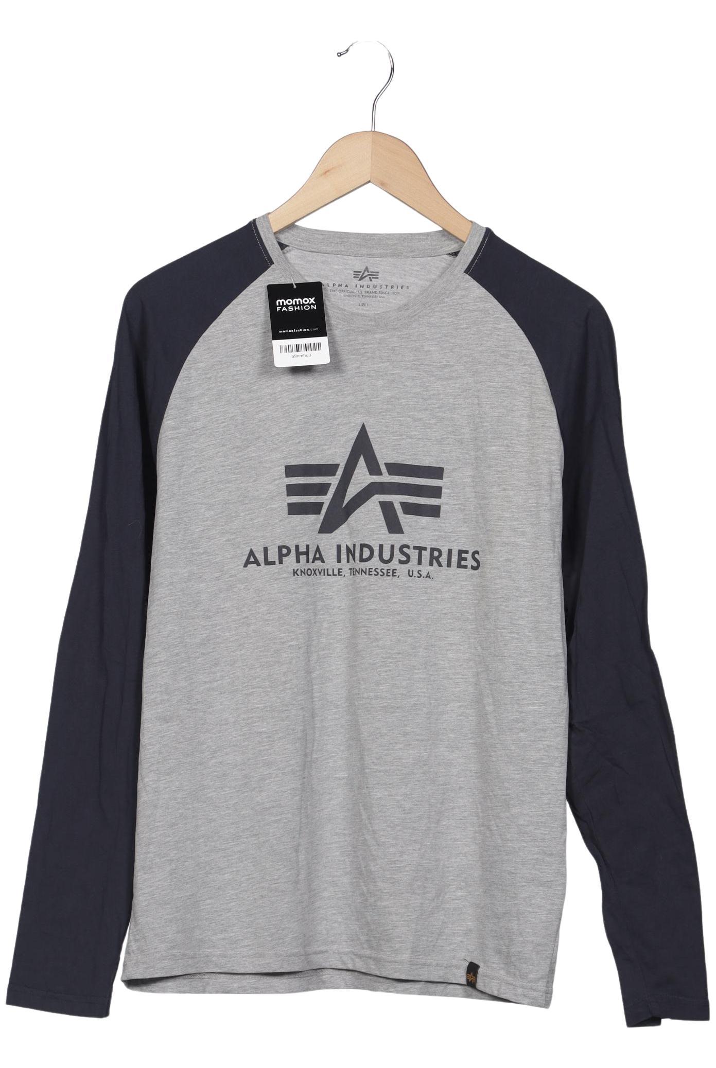 

Alpha industries Herren Langarmshirt, grau, Gr. 52