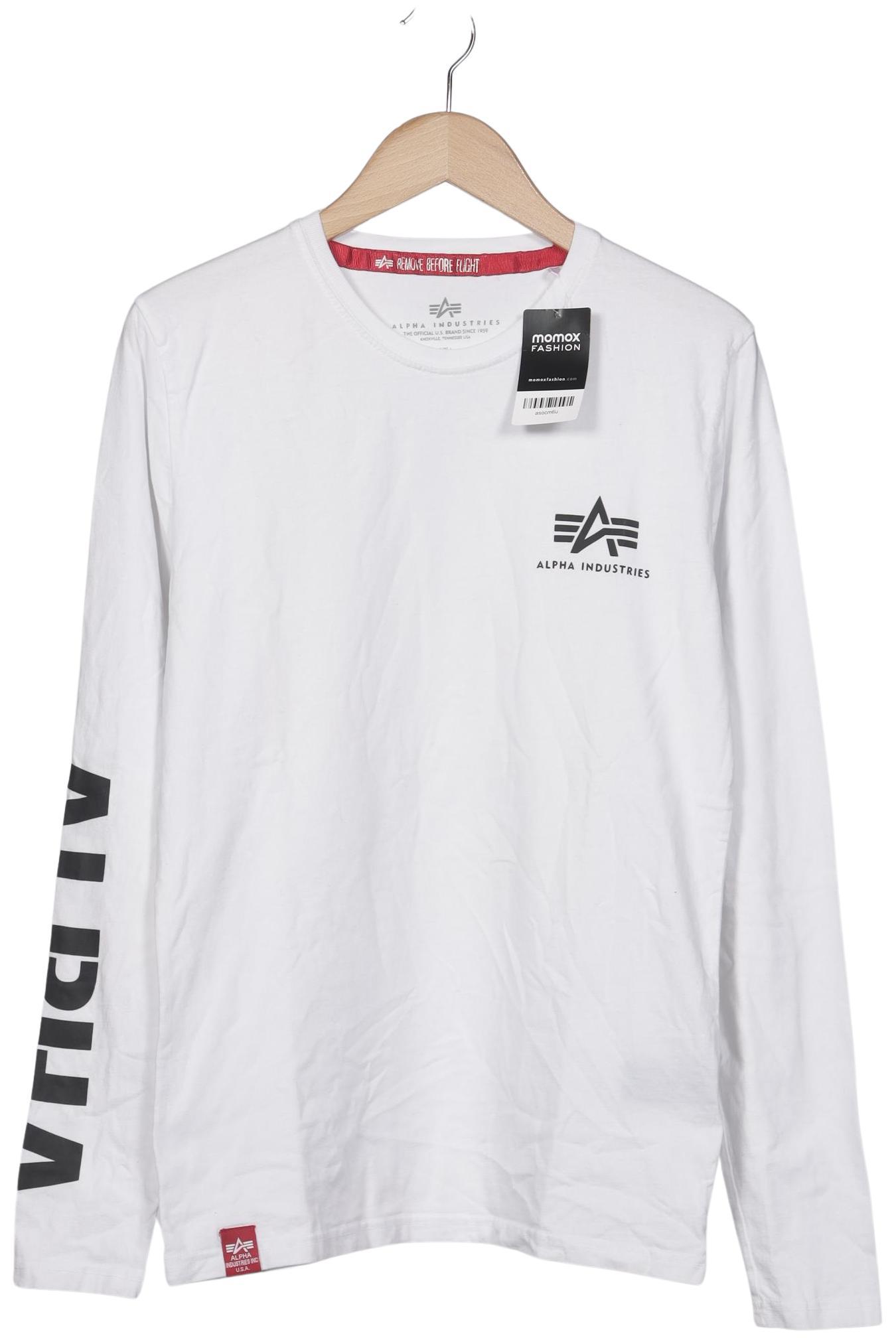 

Alpha industries Herren Langarmshirt, weiß, Gr. 52