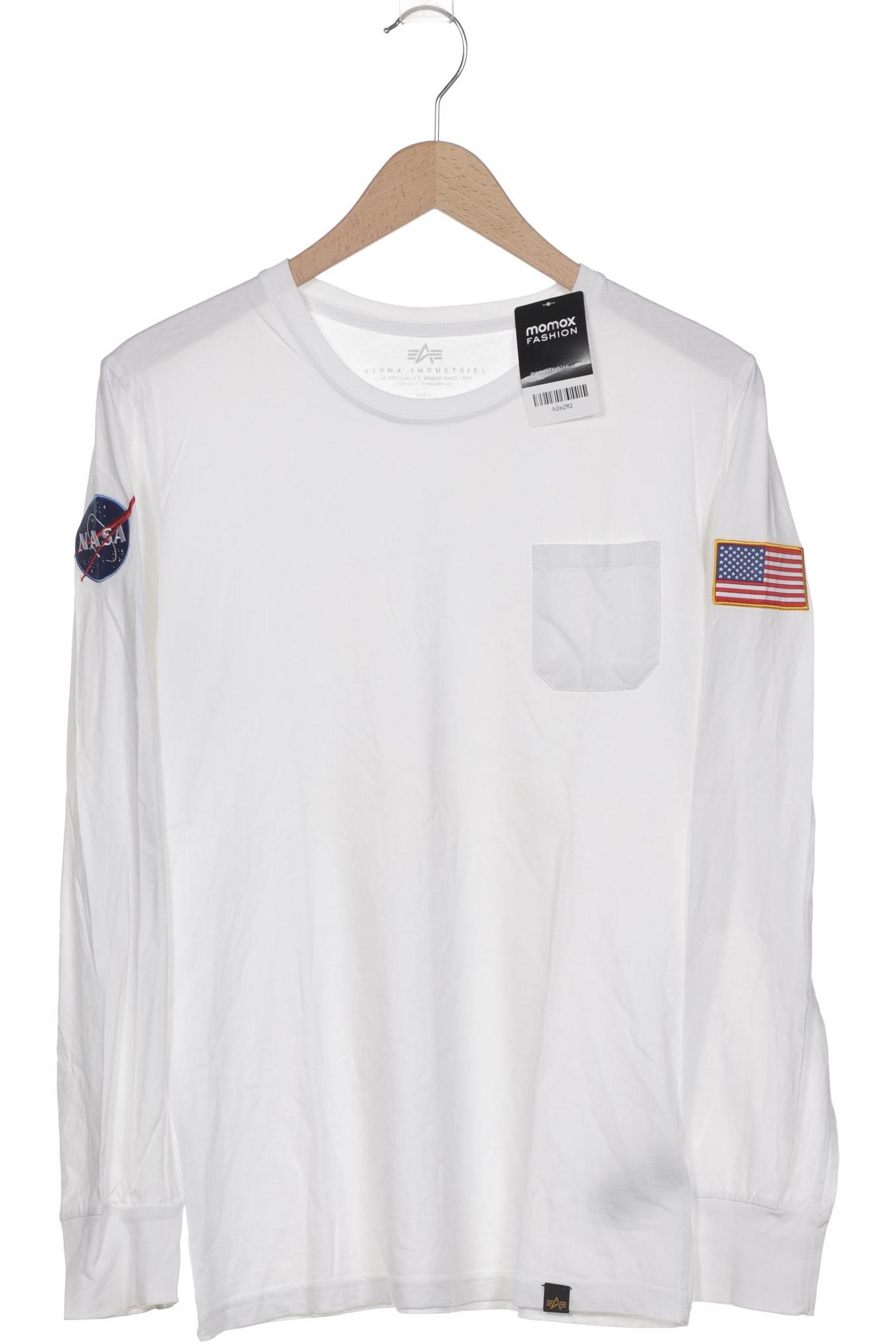 

Alpha industries Herren Langarmshirt, weiß, Gr. 52