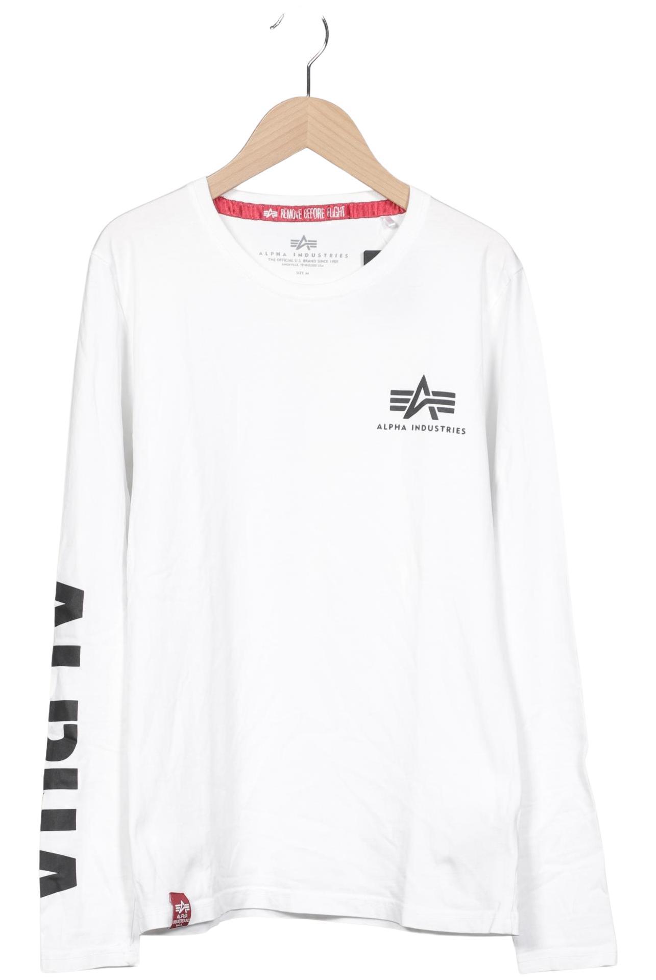 

Alpha industries Herren Langarmshirt, weiß, Gr. 48