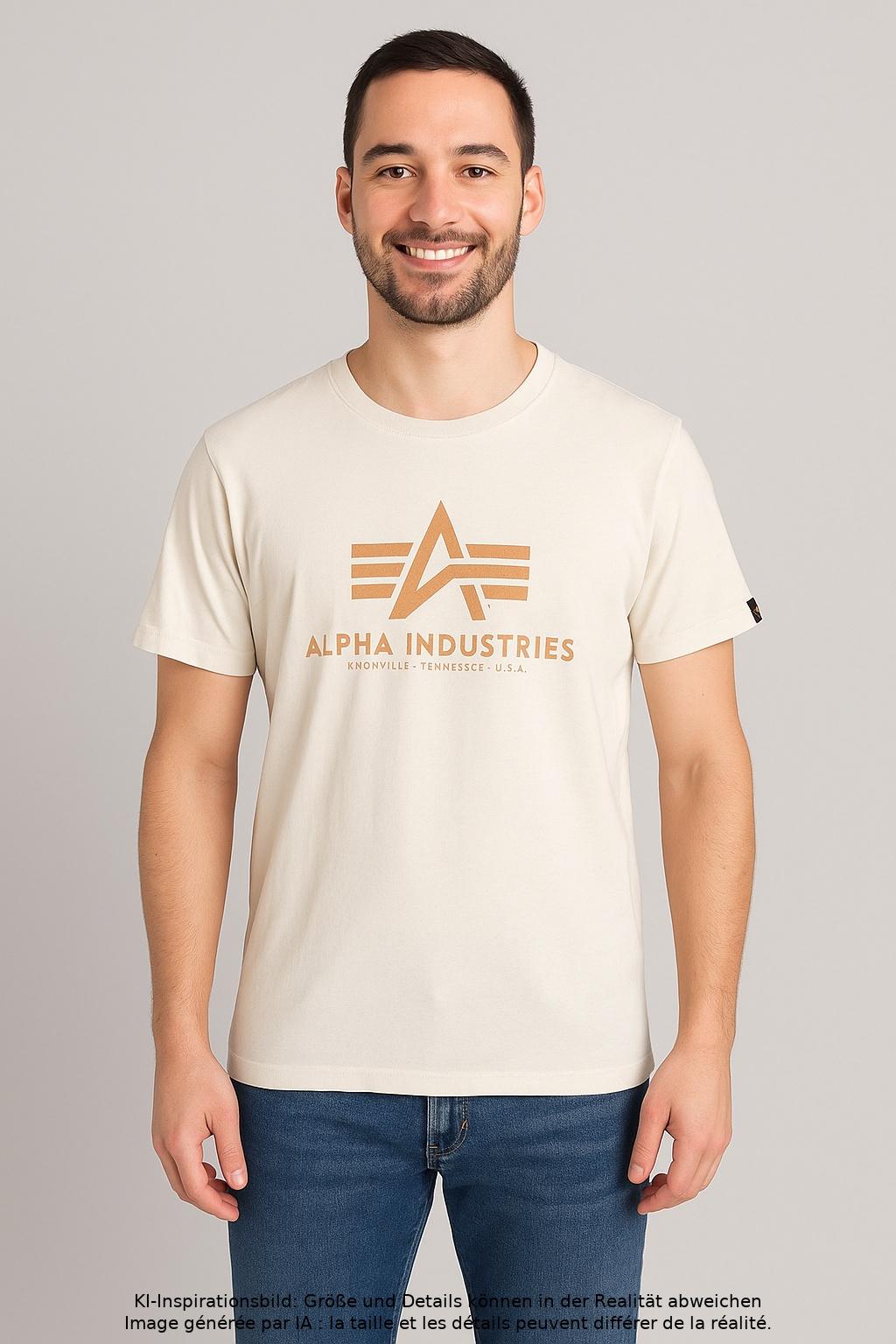 

Alpha industries Herren T-Shirt, cremeweiß, Gr. 46