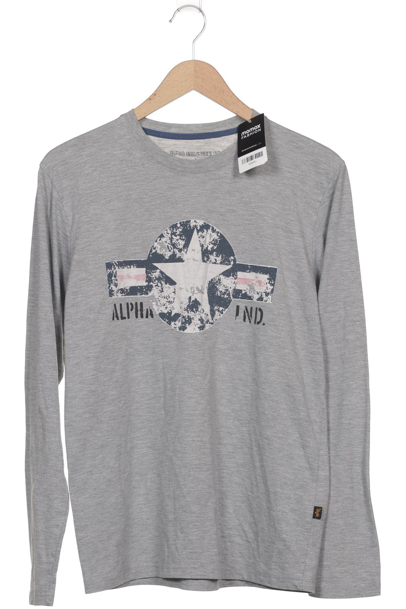 

Alpha industries Herren Langarmshirt, grau, Gr. 48