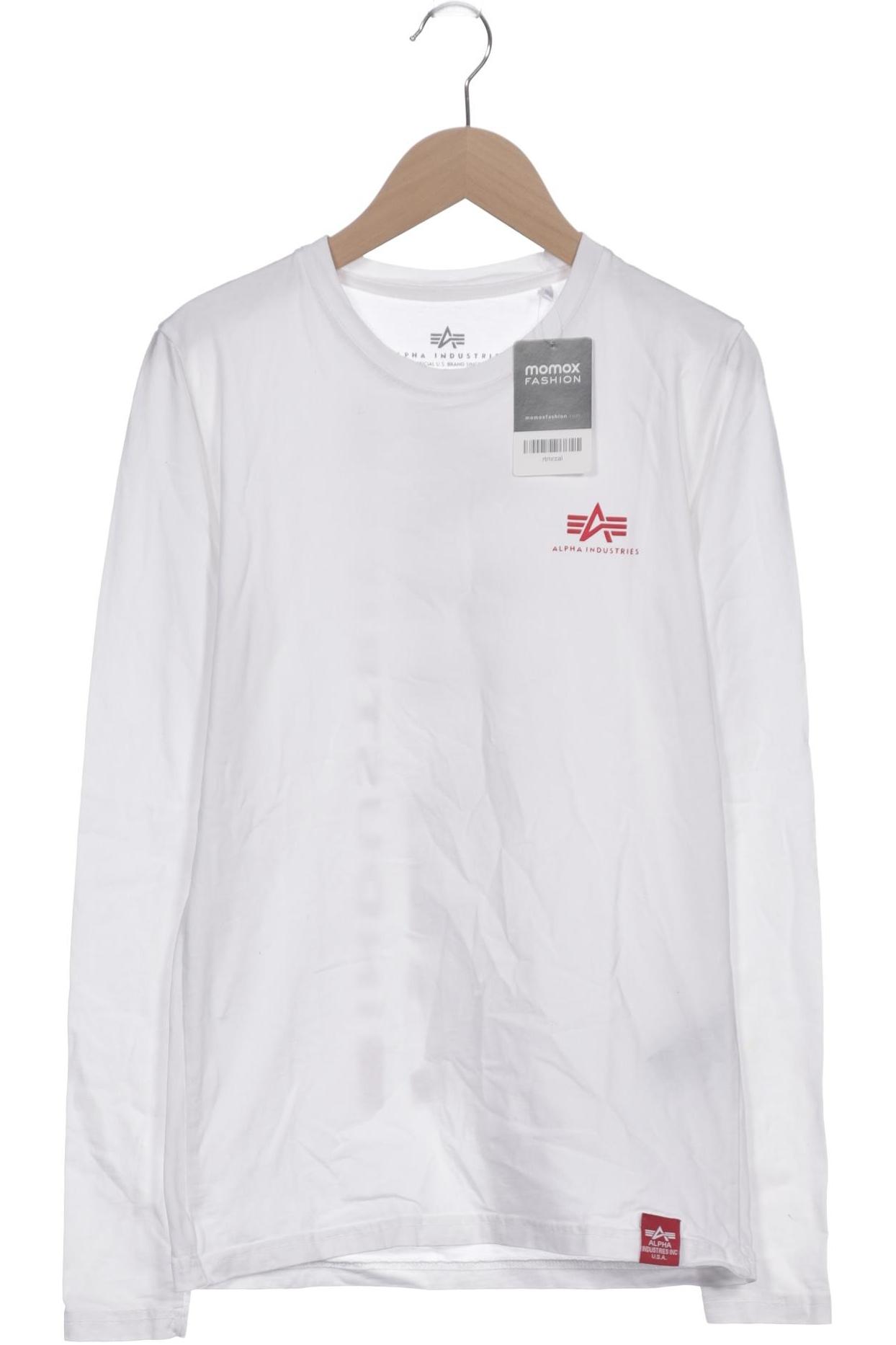 

Alpha industries Herren Langarmshirt, weiß, Gr. 46