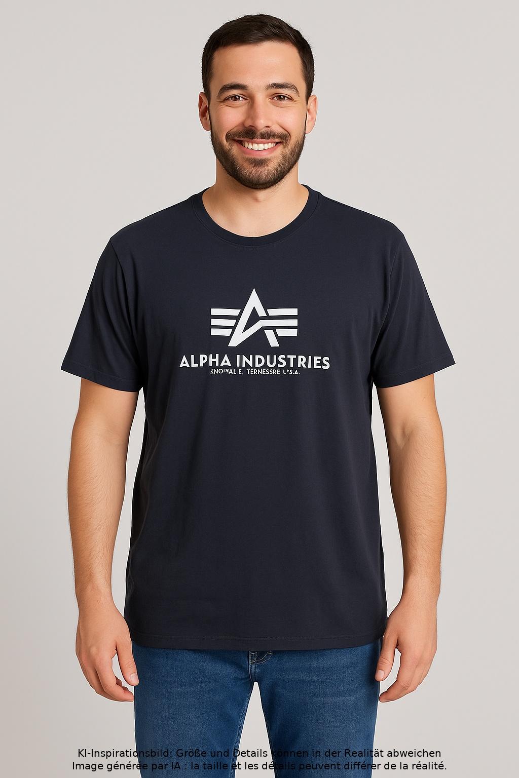 

Alpha industries Herren T-Shirt, marineblau, Gr. 56