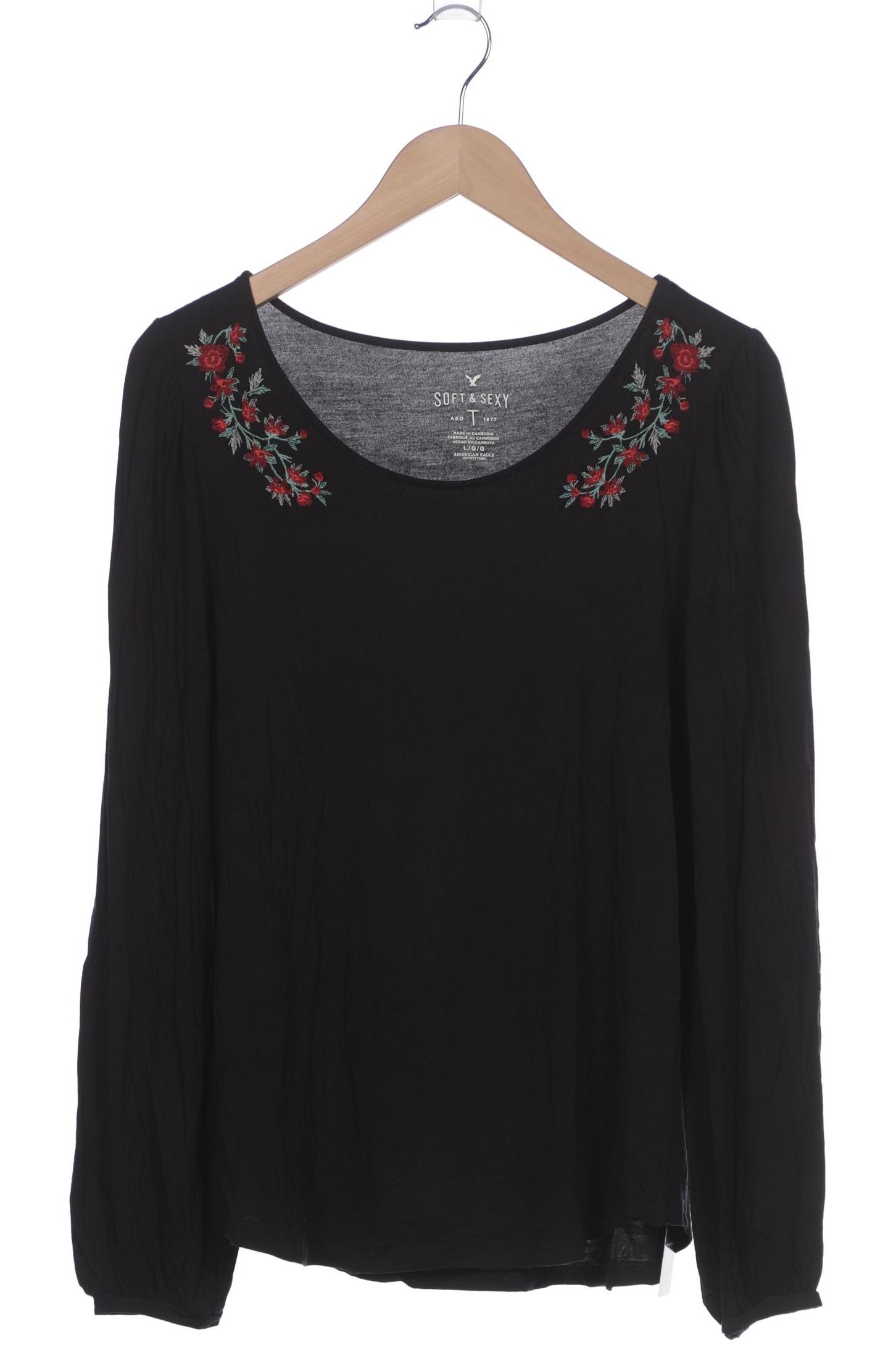 

American Eagle Outfitters Damen Langarmshirt, schwarz, Gr. 42
