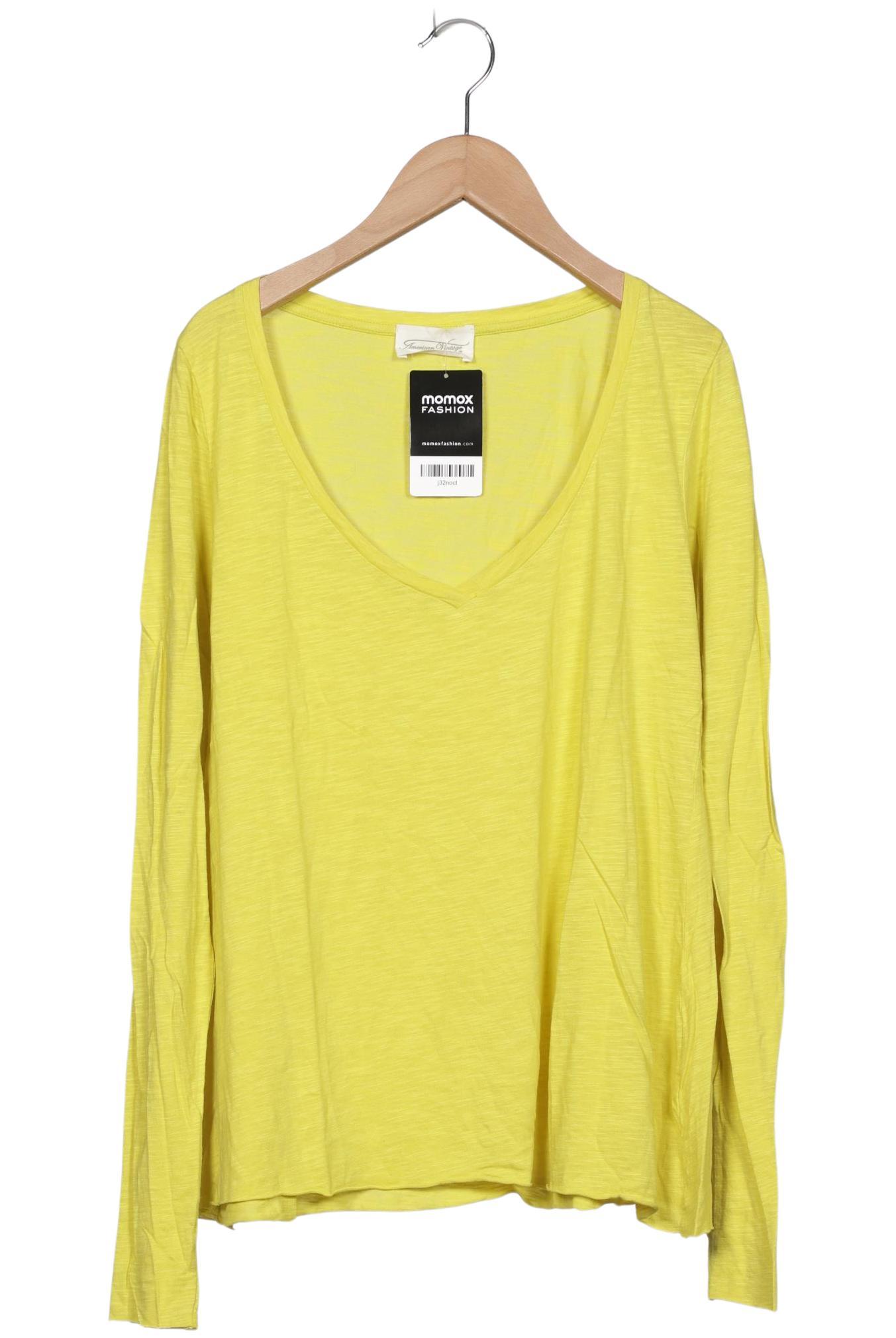 

American Vintage Damen Langarmshirt, gelb, Gr. 36