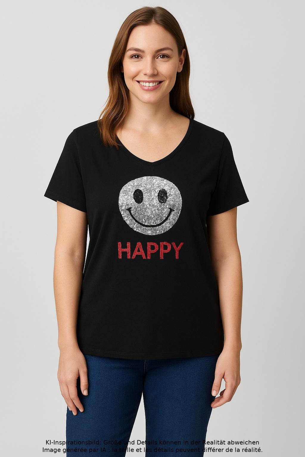 

Angel of Style Damen T-Shirt, schwarz, Gr. 44