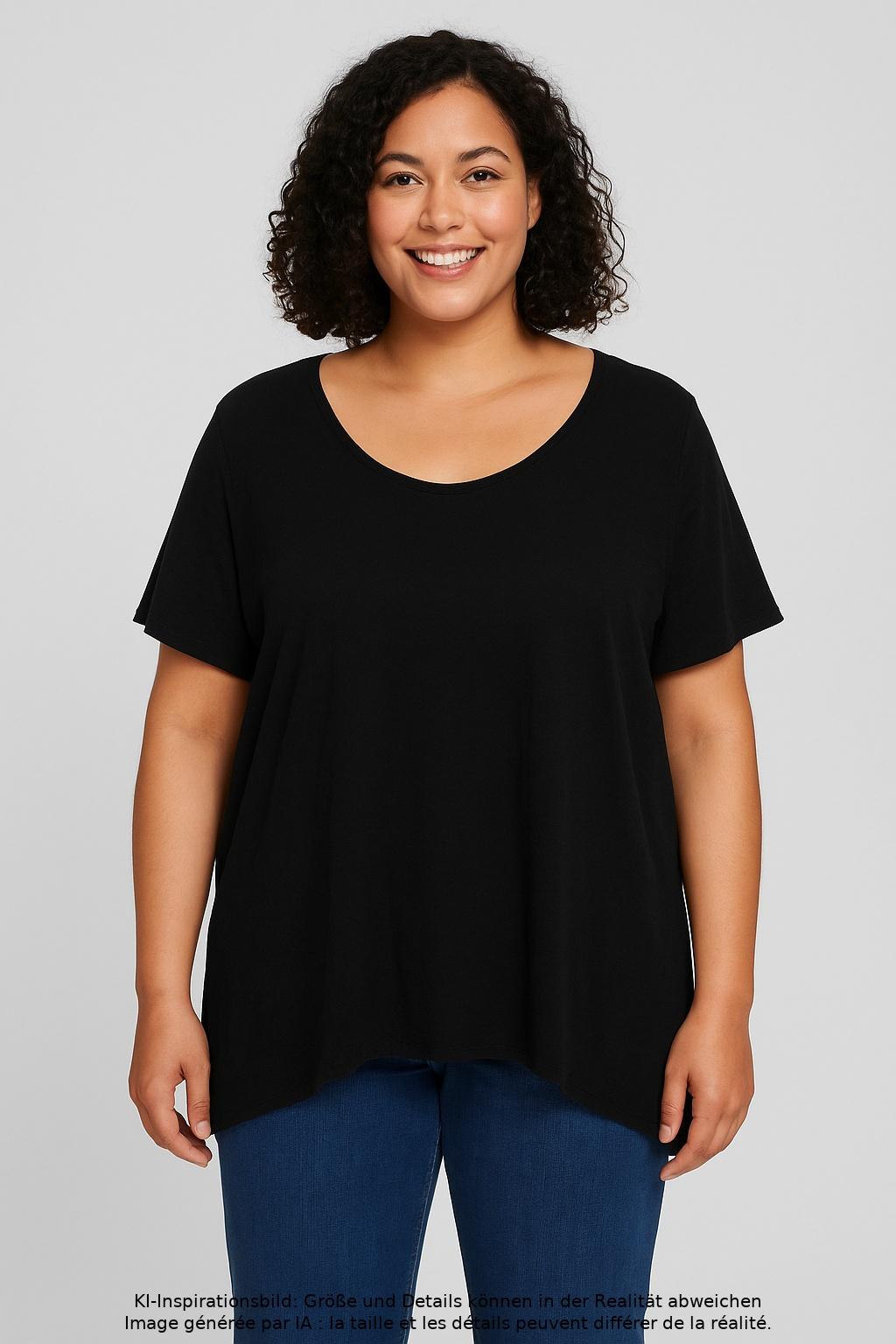 

Angel of Style Damen T-Shirt, schwarz, Gr. 48