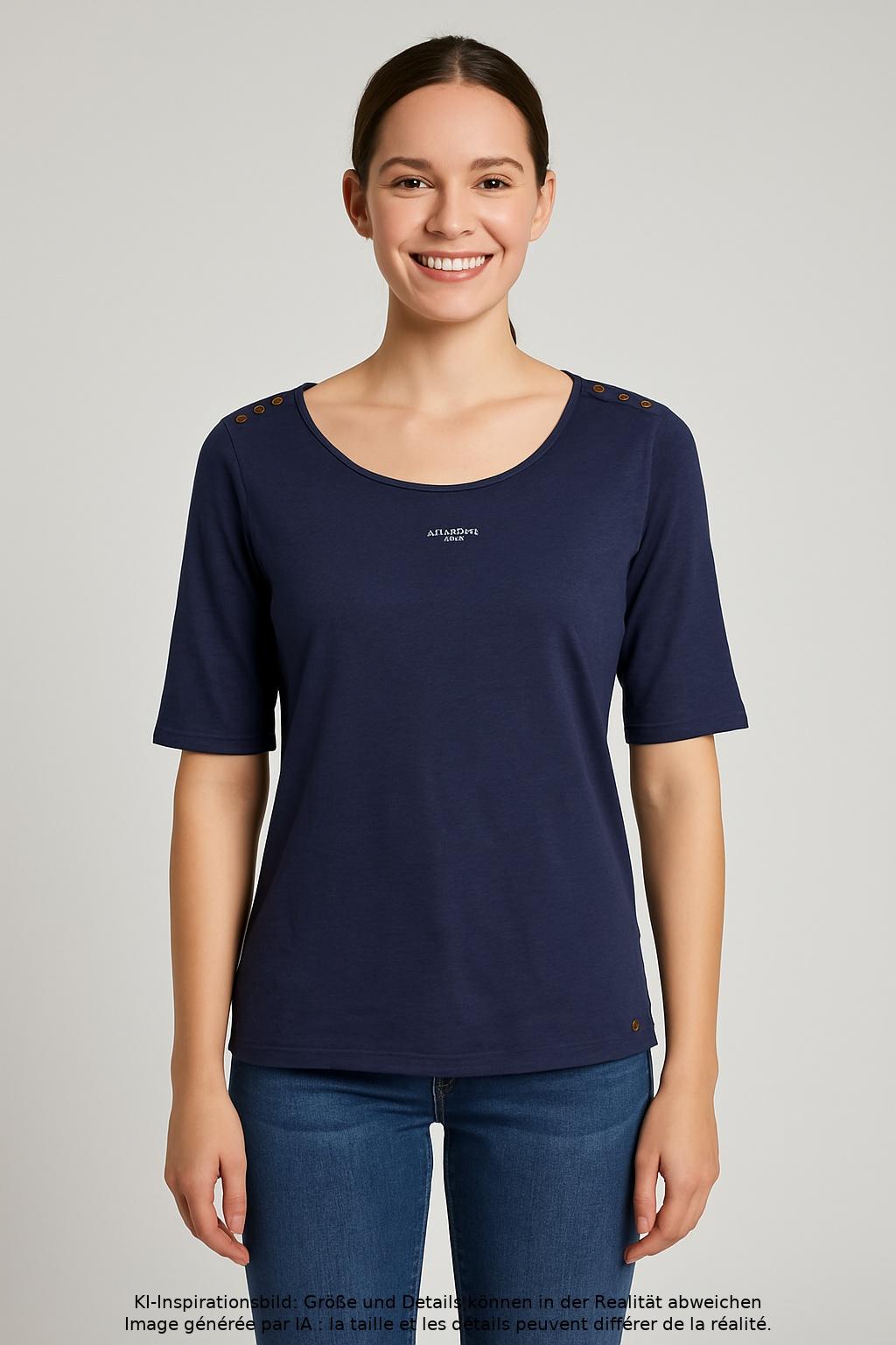 

Armedangels Damen T-Shirt, marineblau, Gr. 36