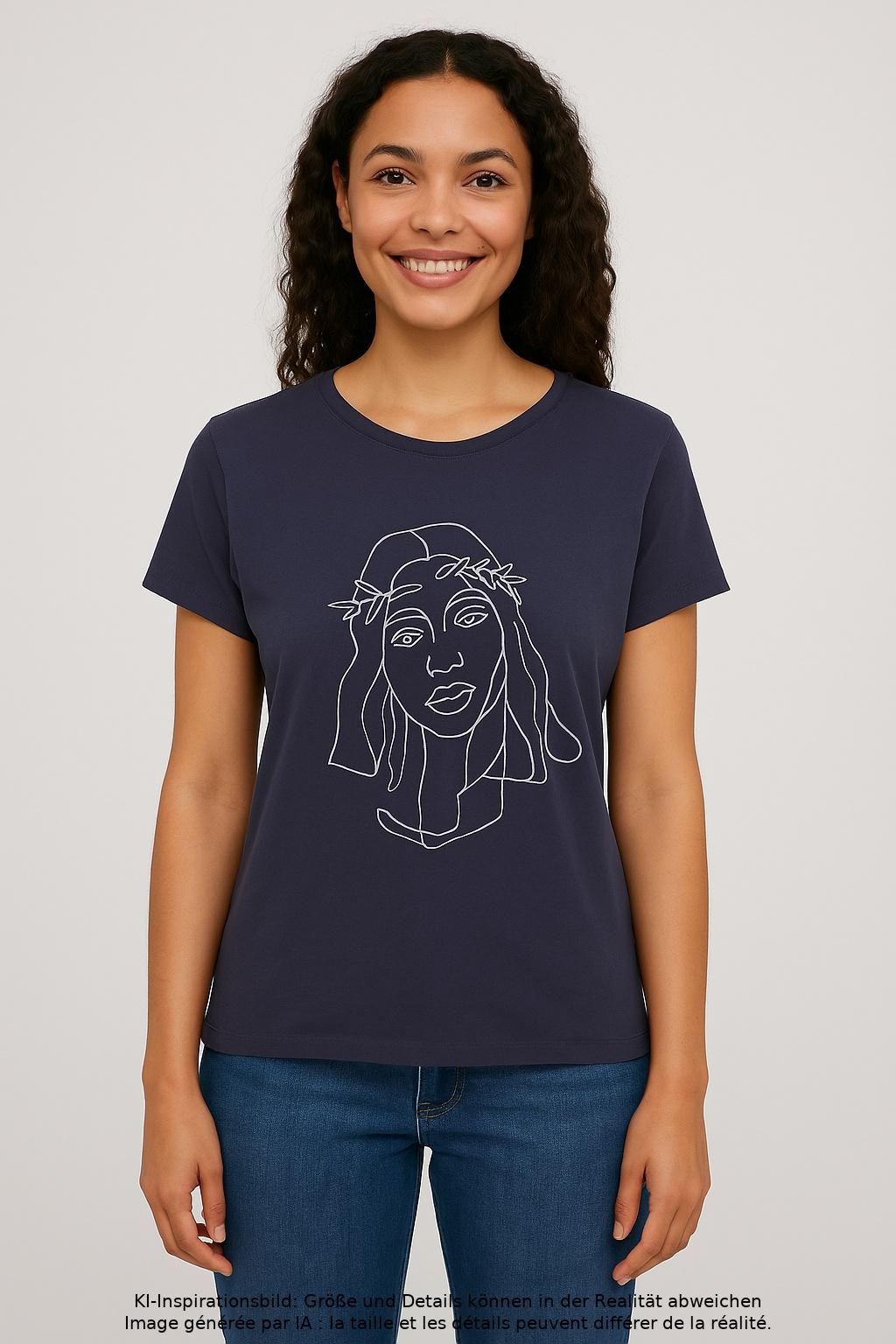 

Armedangels Damen T-Shirt, marineblau, Gr. 36