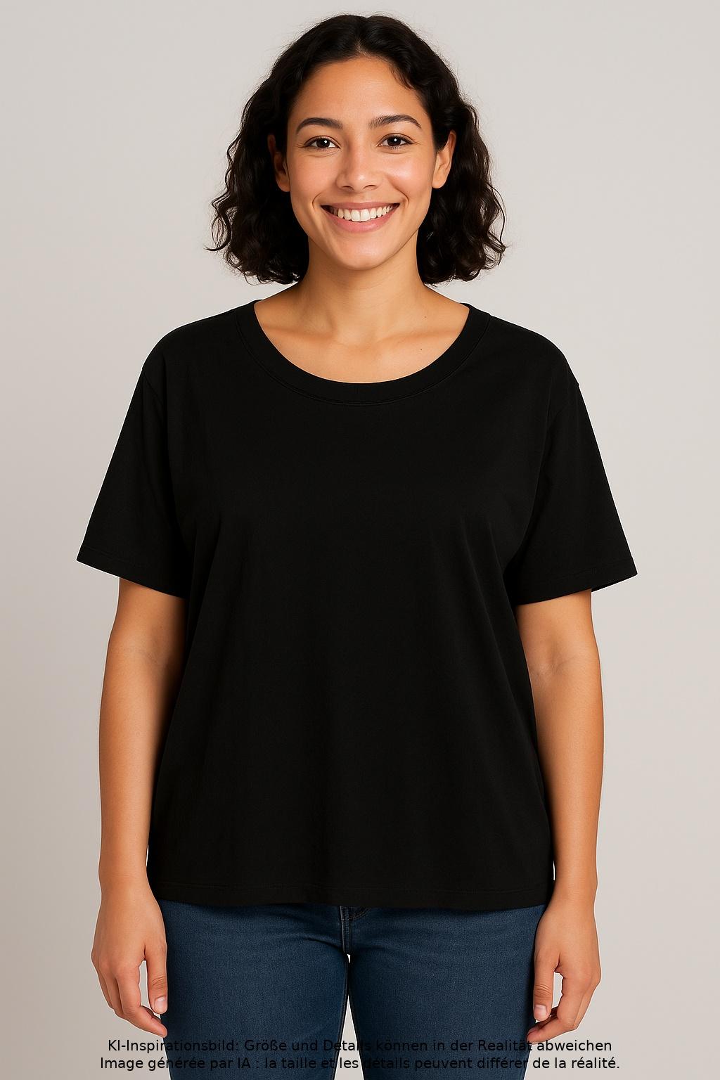 

asos Curve Damen T-Shirt, schwarz, Gr. 44