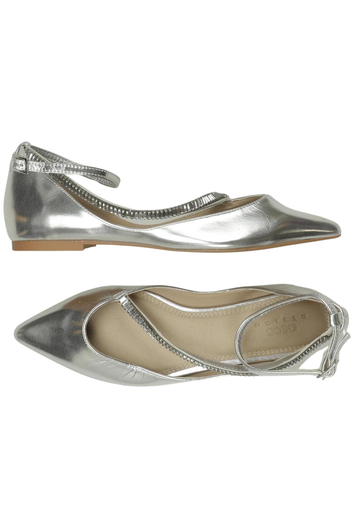 

asos Damen Ballerinas, silber, Gr. 4