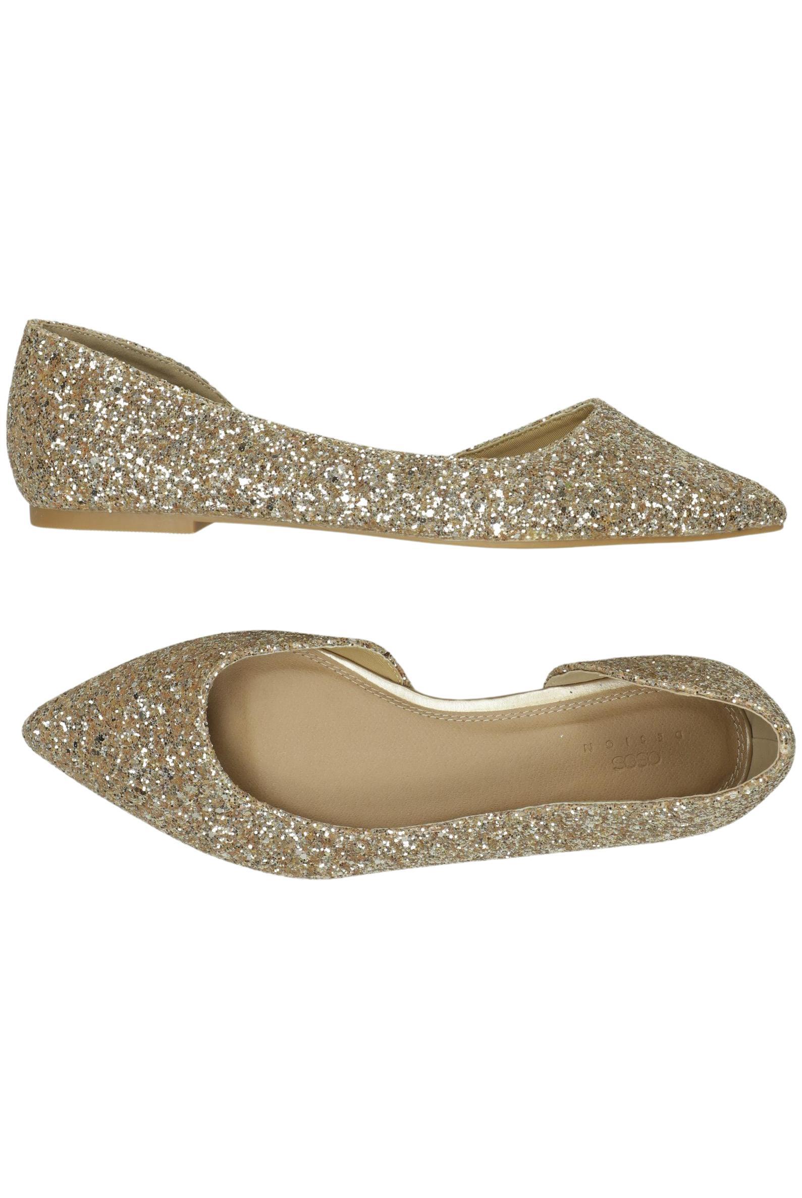 

asos Damen Ballerinas, gold, Gr. 43