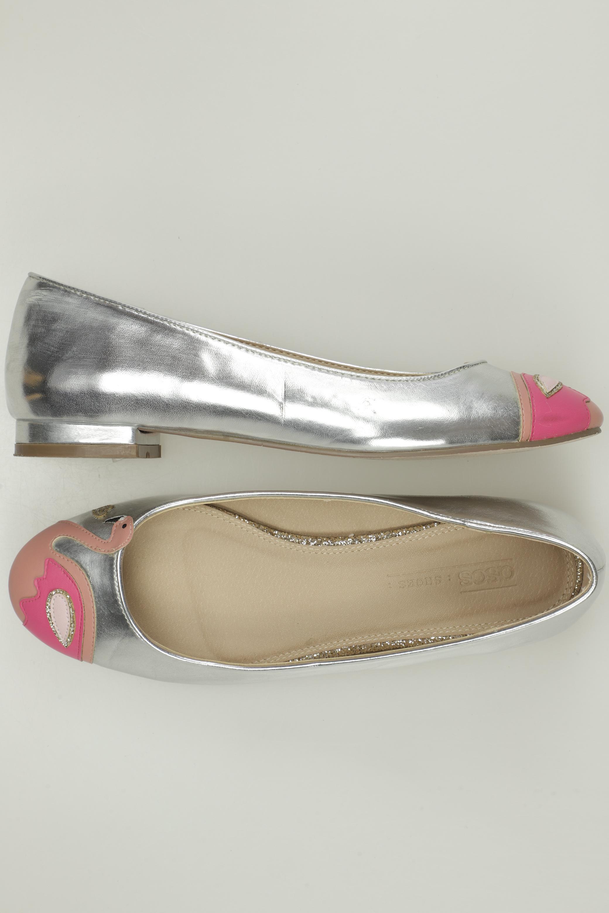 

asos Damen Ballerinas, silber, Gr. 5