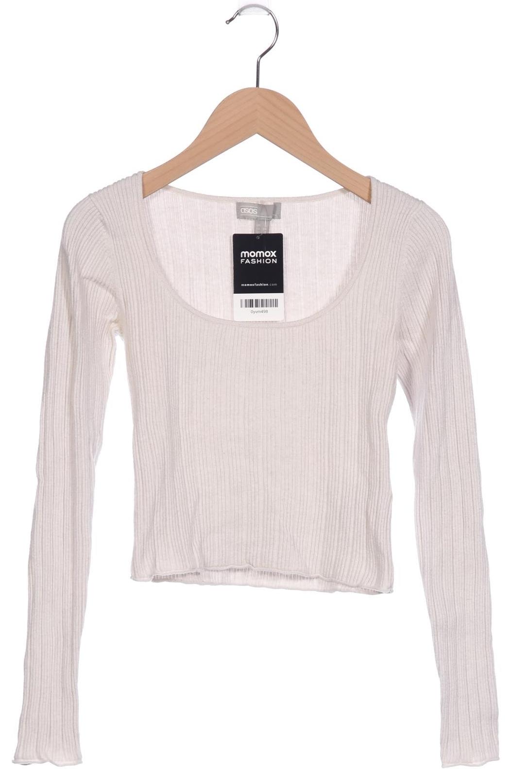 

asos Damen Langarmshirt, cremeweiß, Gr. 34