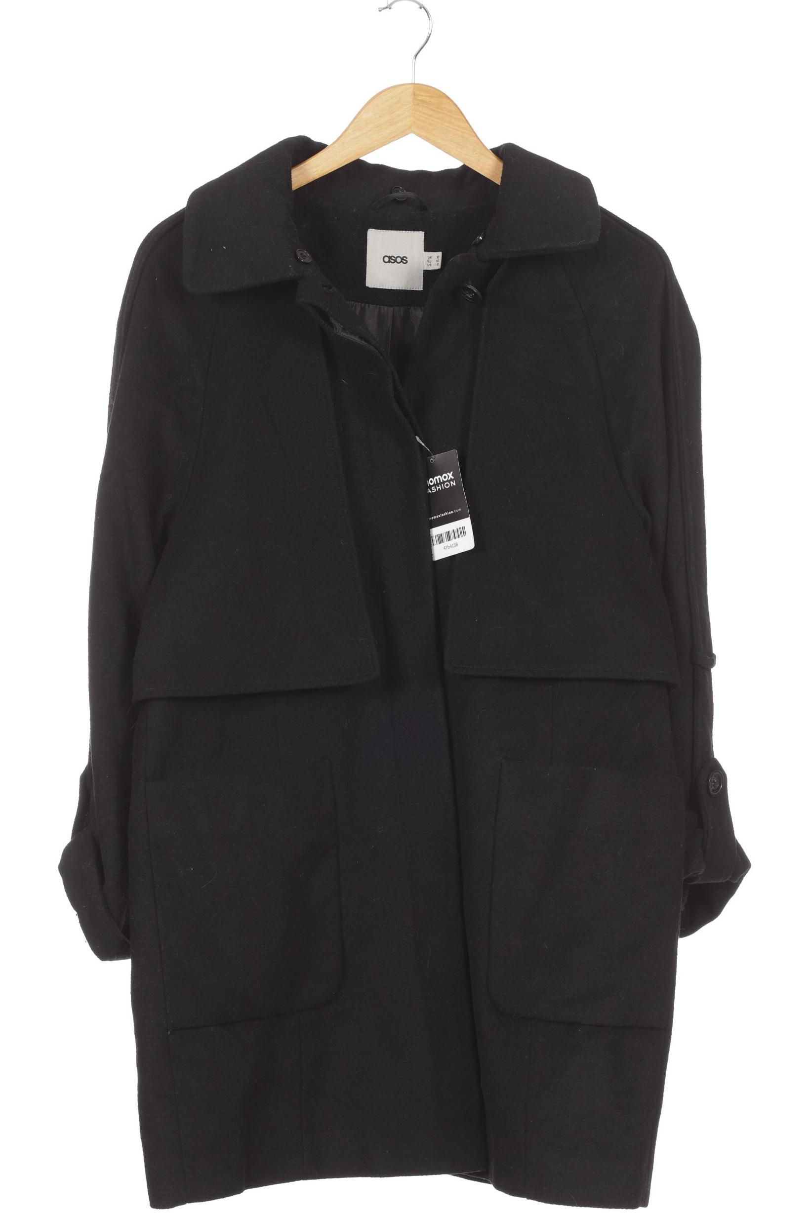 

asos Damen Mantel, schwarz, Gr. 38