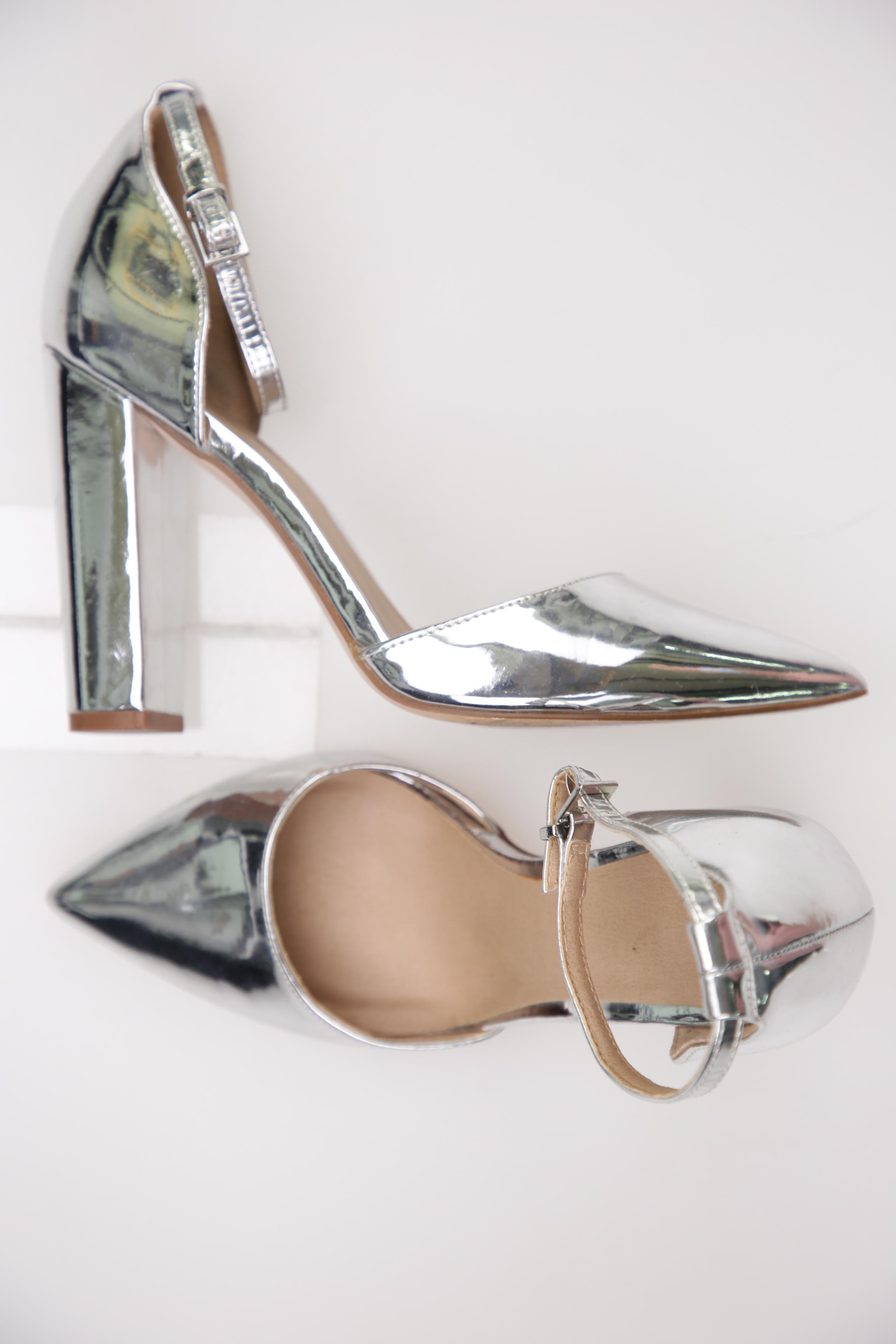 

asos Damen Pumps, silber, Gr. 6
