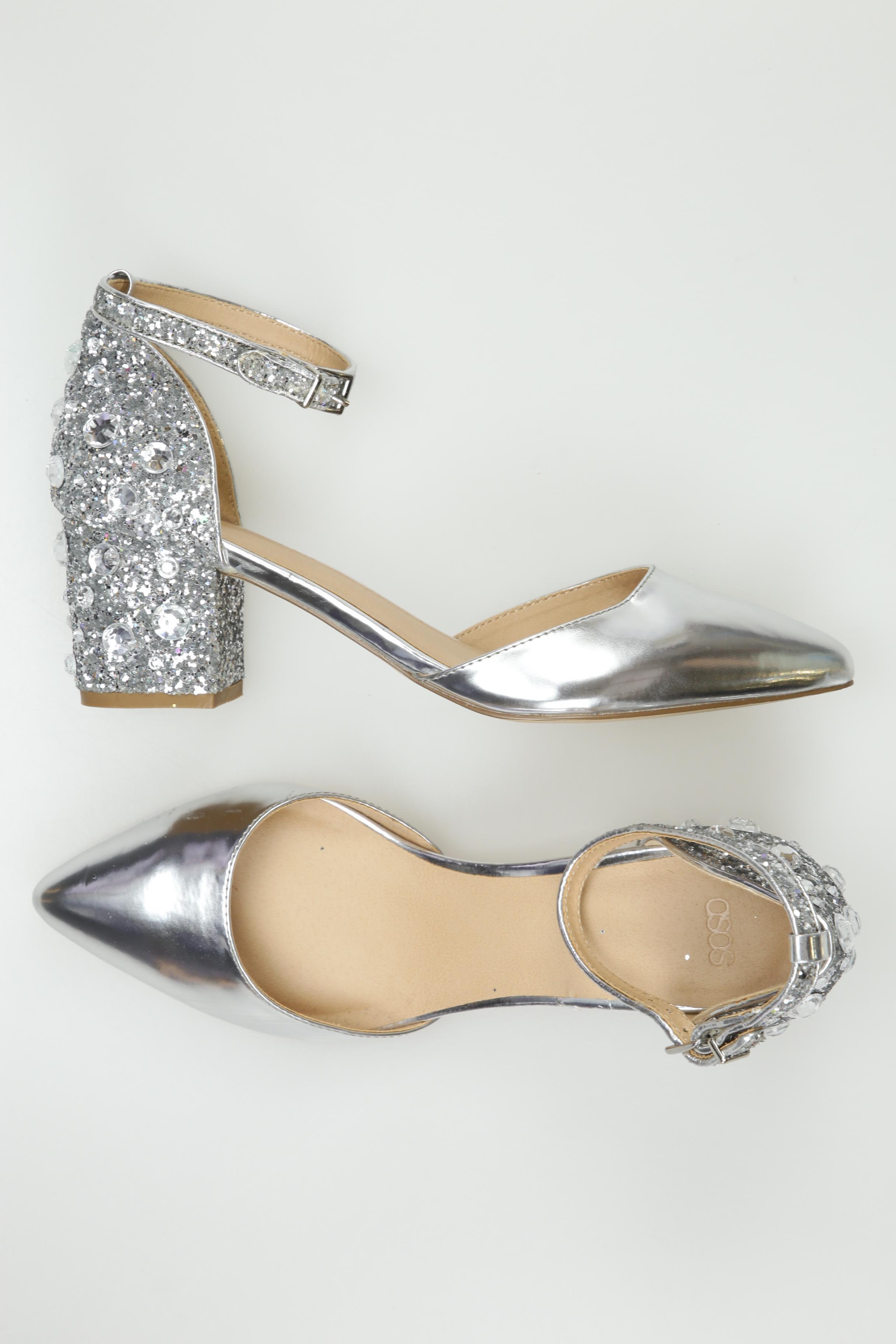 

asos Damen Pumps, silber, Gr. 6