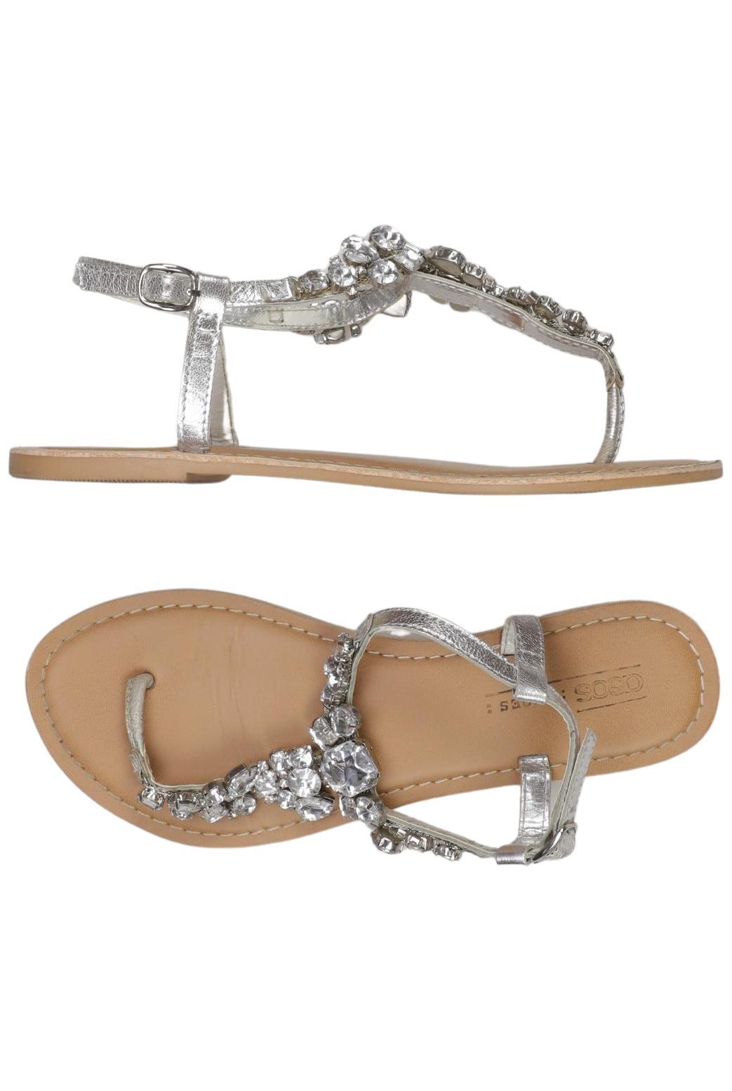 

asos Damen Sandale, silber, Gr. 4