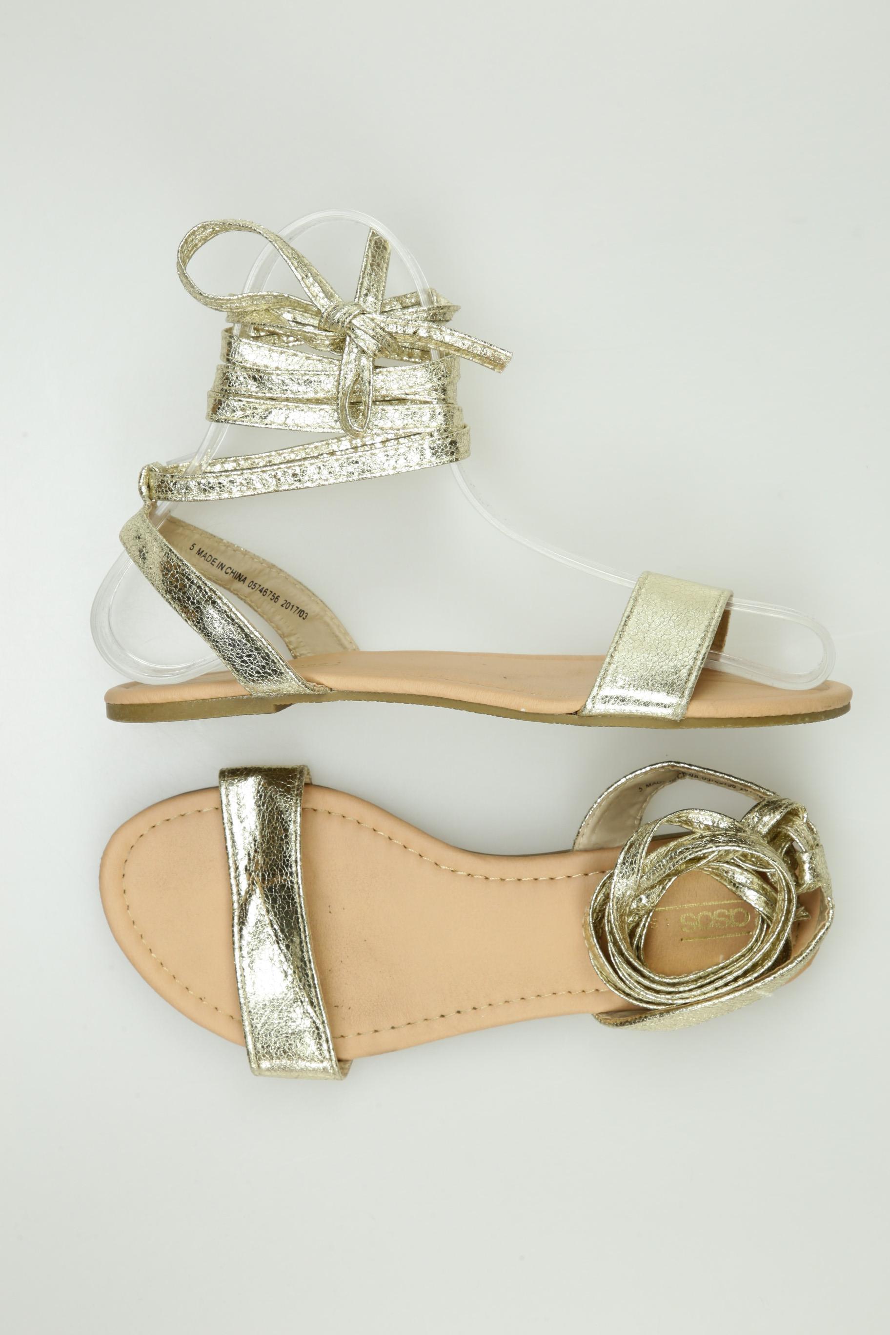 

asos Damen Sandale, gold, Gr. 5