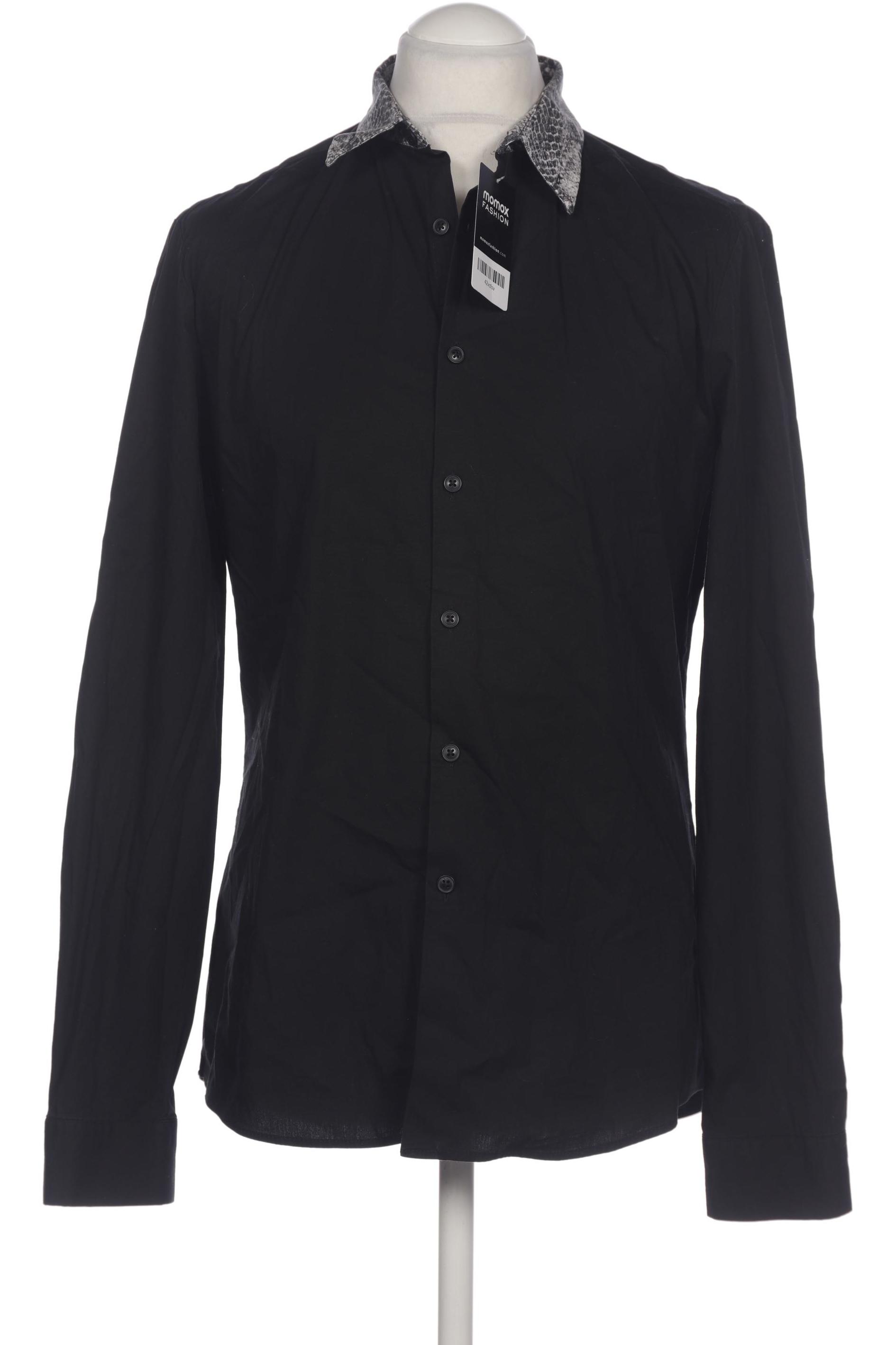 

asos Herren Hemd, schwarz, Gr. 52
