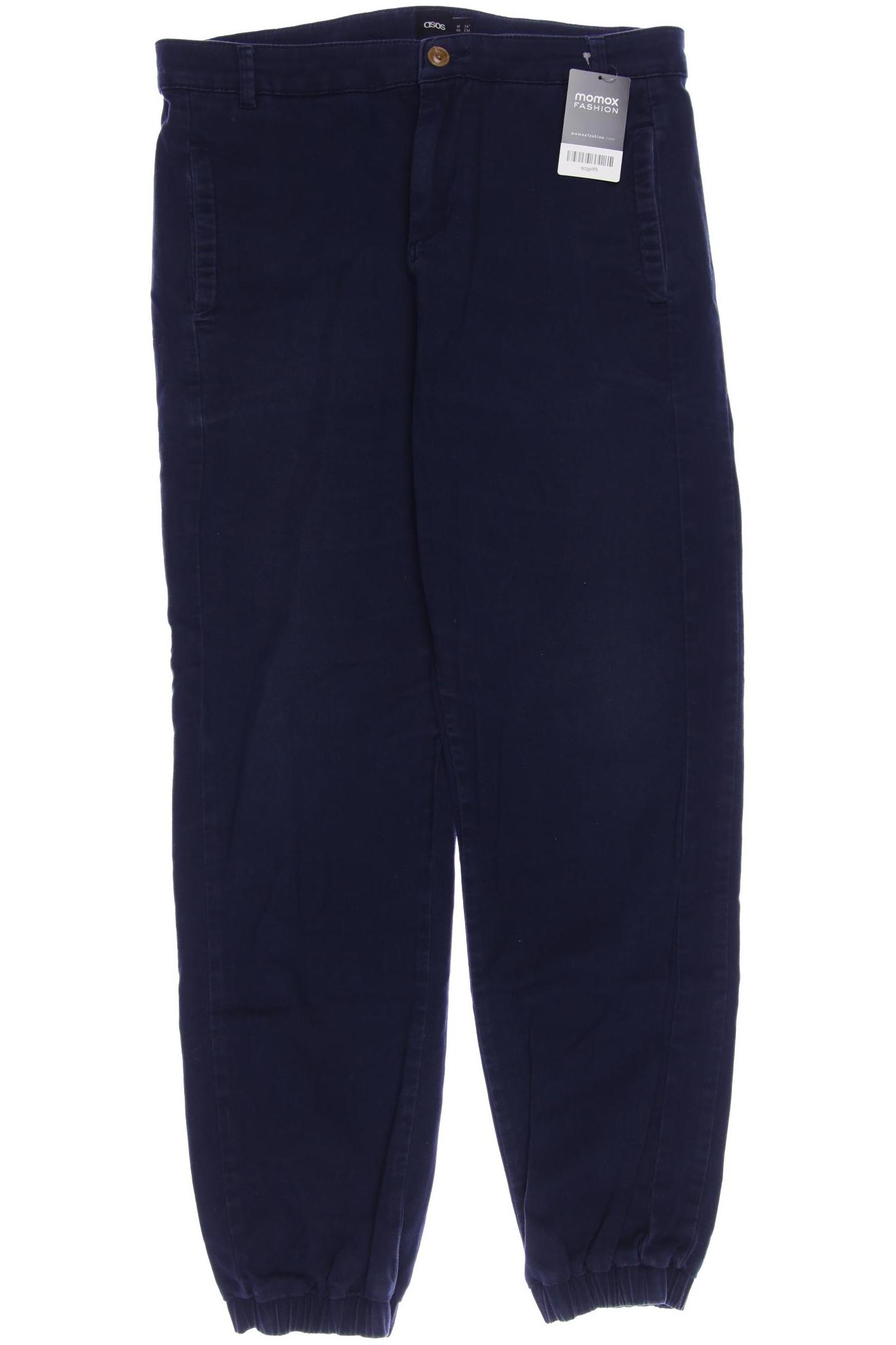 

asos Herren Stoffhose, marineblau, Gr. 34