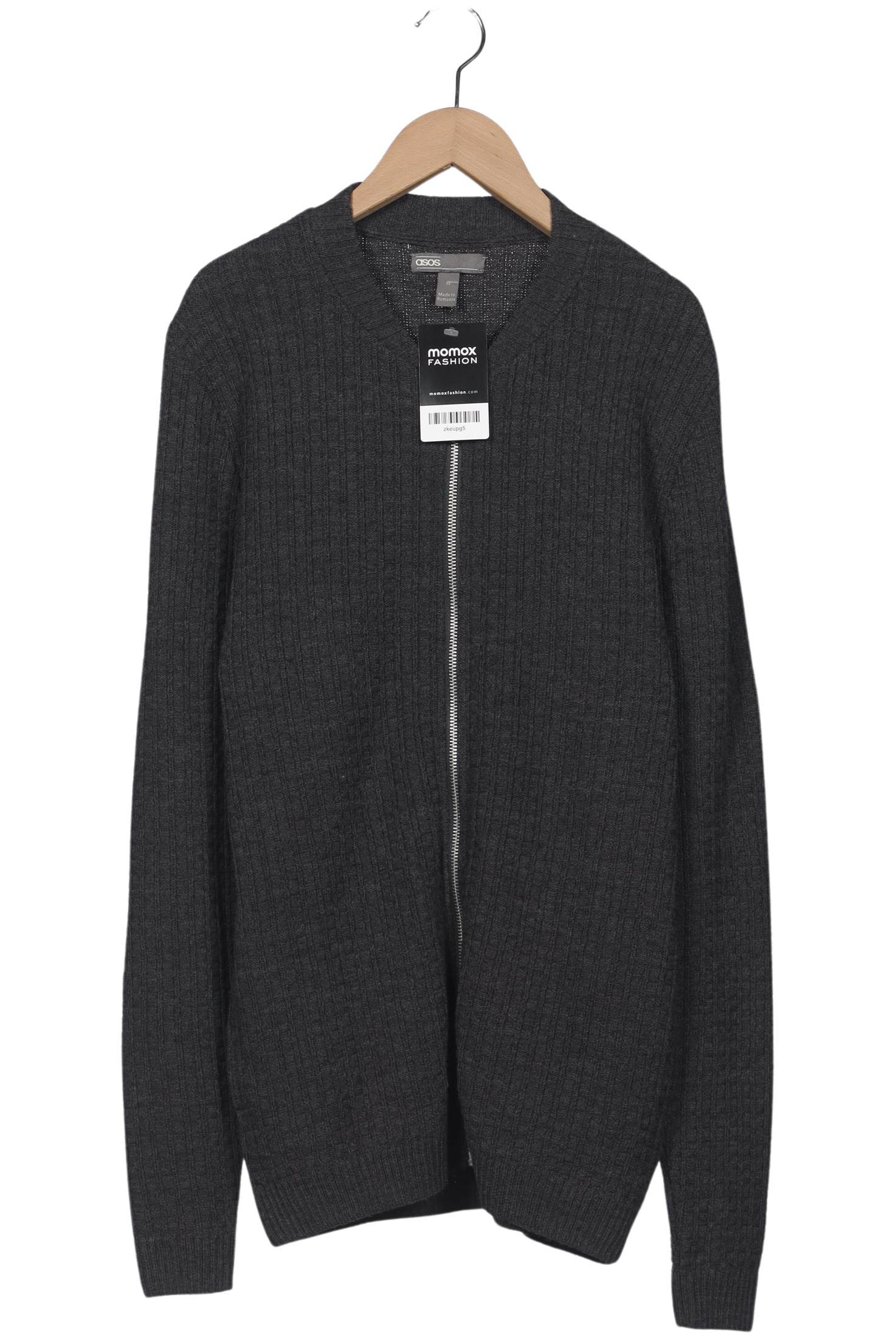 

asos Herren Strickjacke, grau, Gr. 48