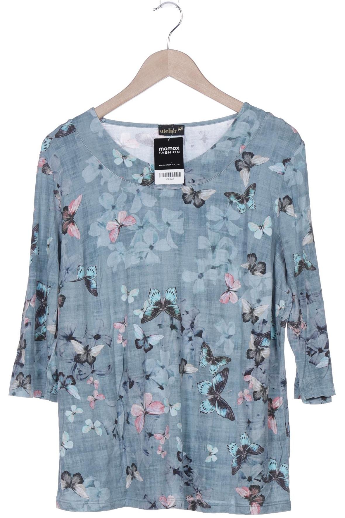 

Atelier Goldner Schnitt Damen Langarmshirt, blau, Gr. 48