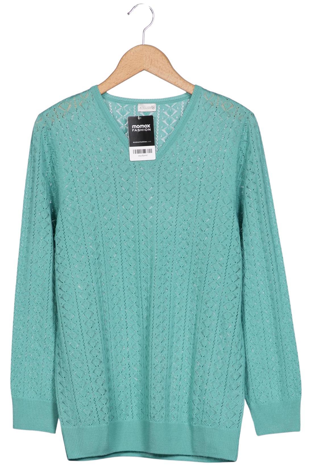 

Atelier Goldner Schnitt Damen Pullover, türkis, Gr. 42