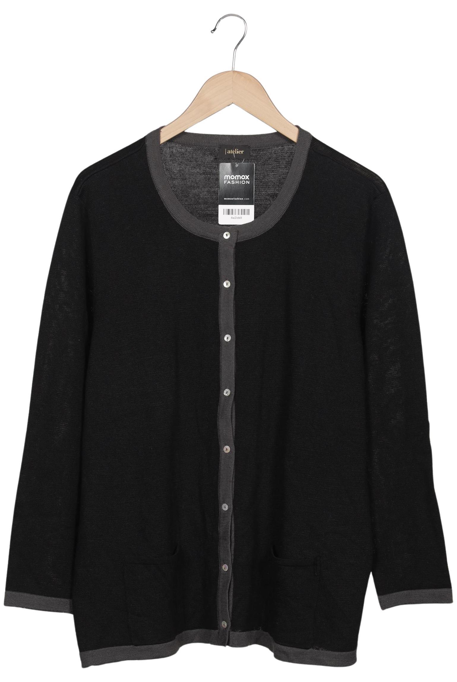 

Atelier Goldner Schnitt Damen Strickjacke, schwarz, Gr. 50