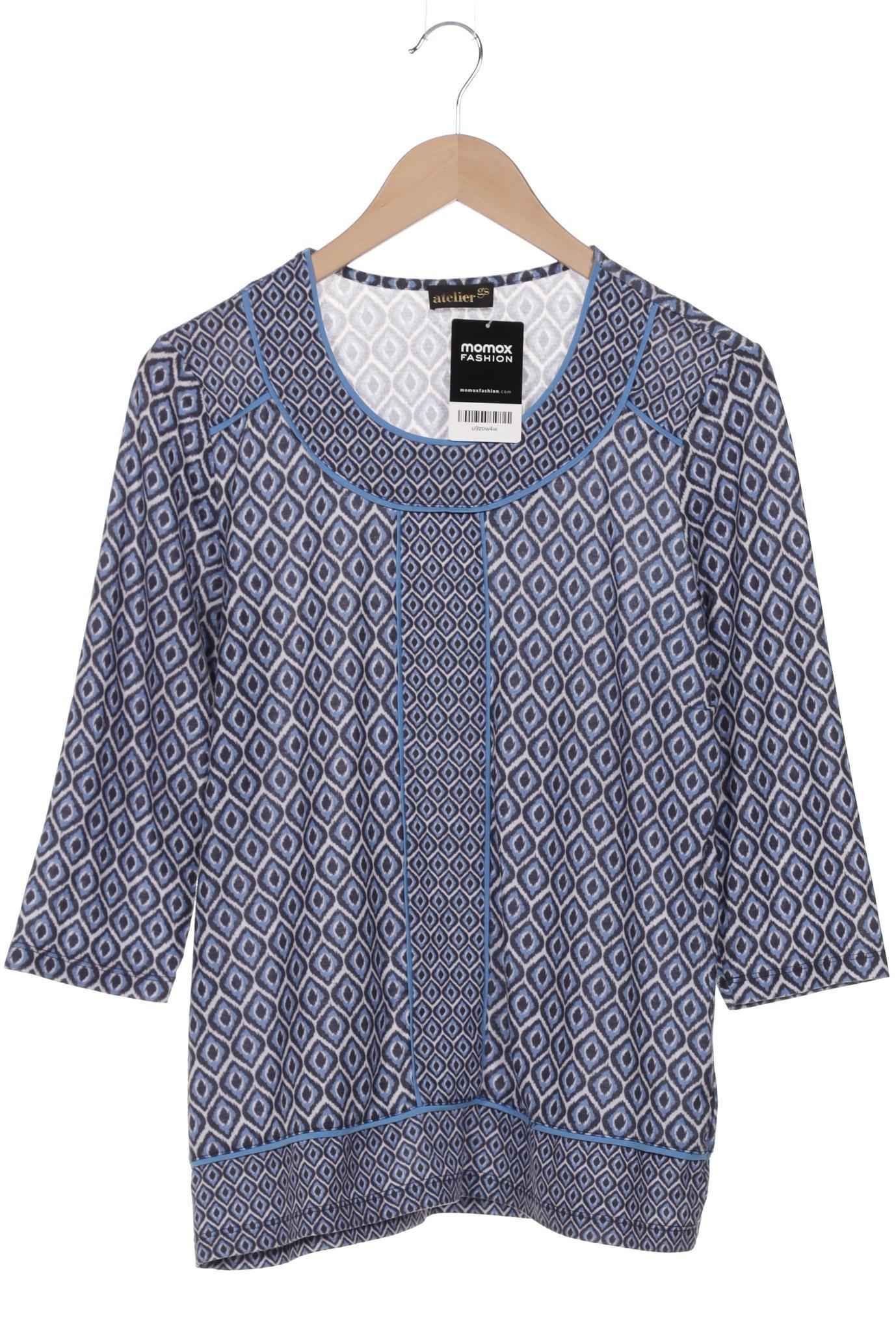 

Atelier Goldner Schnitt Damen Langarmshirt, blau, Gr. 40