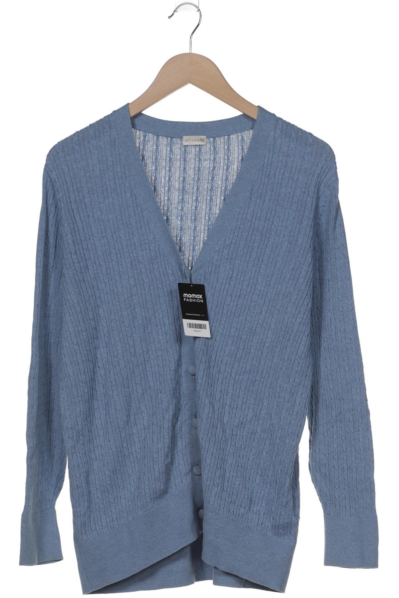 

Atelier Goldner Schnitt Damen Strickjacke, blau, Gr. 44