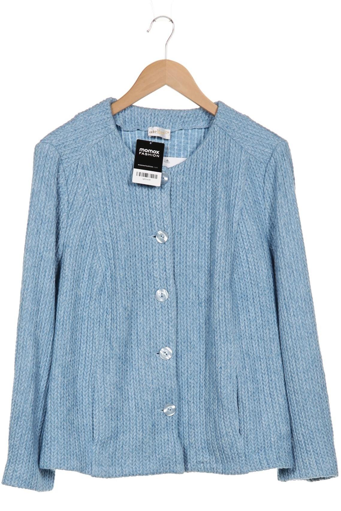 

Atelier Goldner Schnitt Damen Strickjacke, blau, Gr. 46